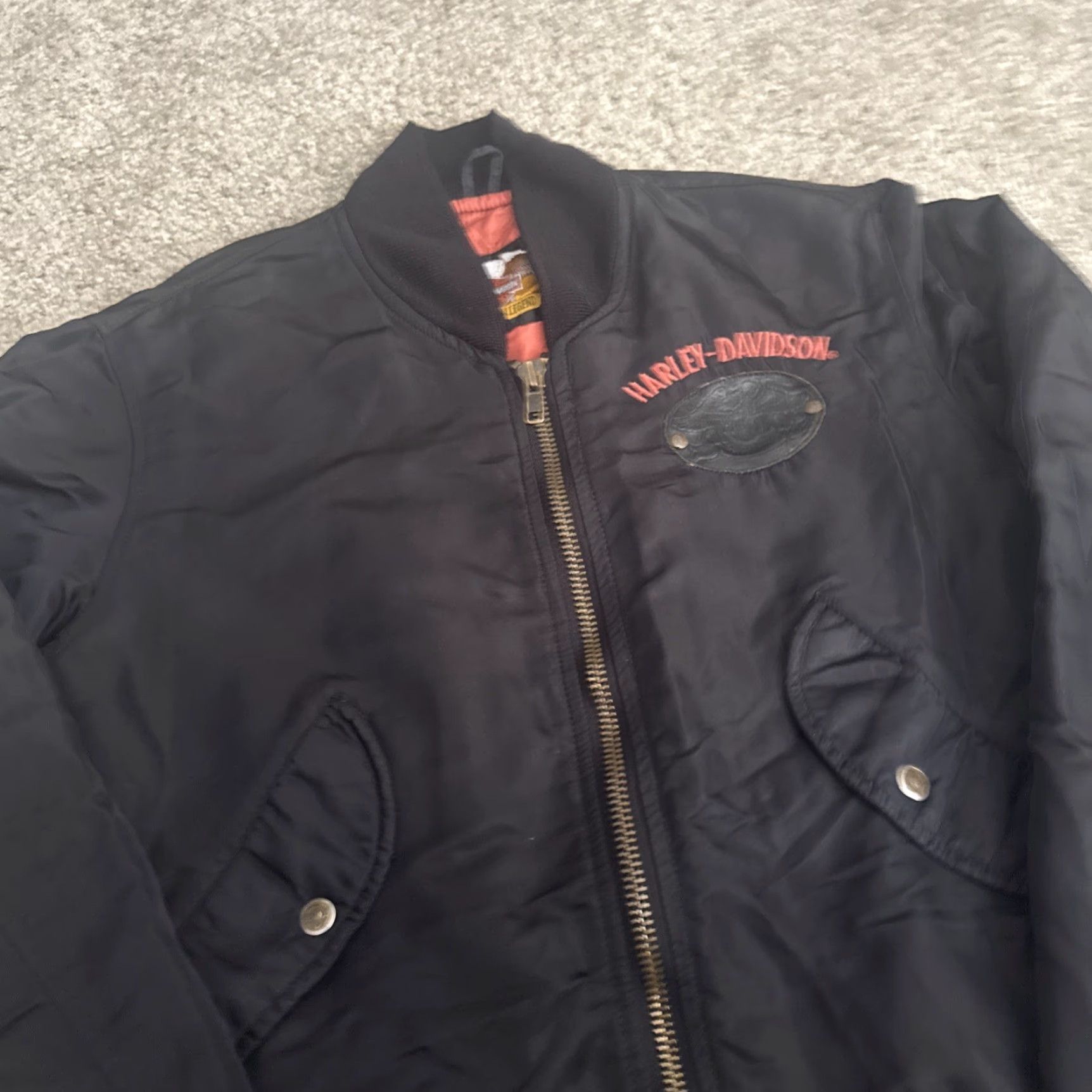 Harley Davidson VINTAGE Harley-Davidson Owners Group Bomber Jacket Black Small Mens Size US S / EU 44-46 / 1 - 4 Thumbnail
