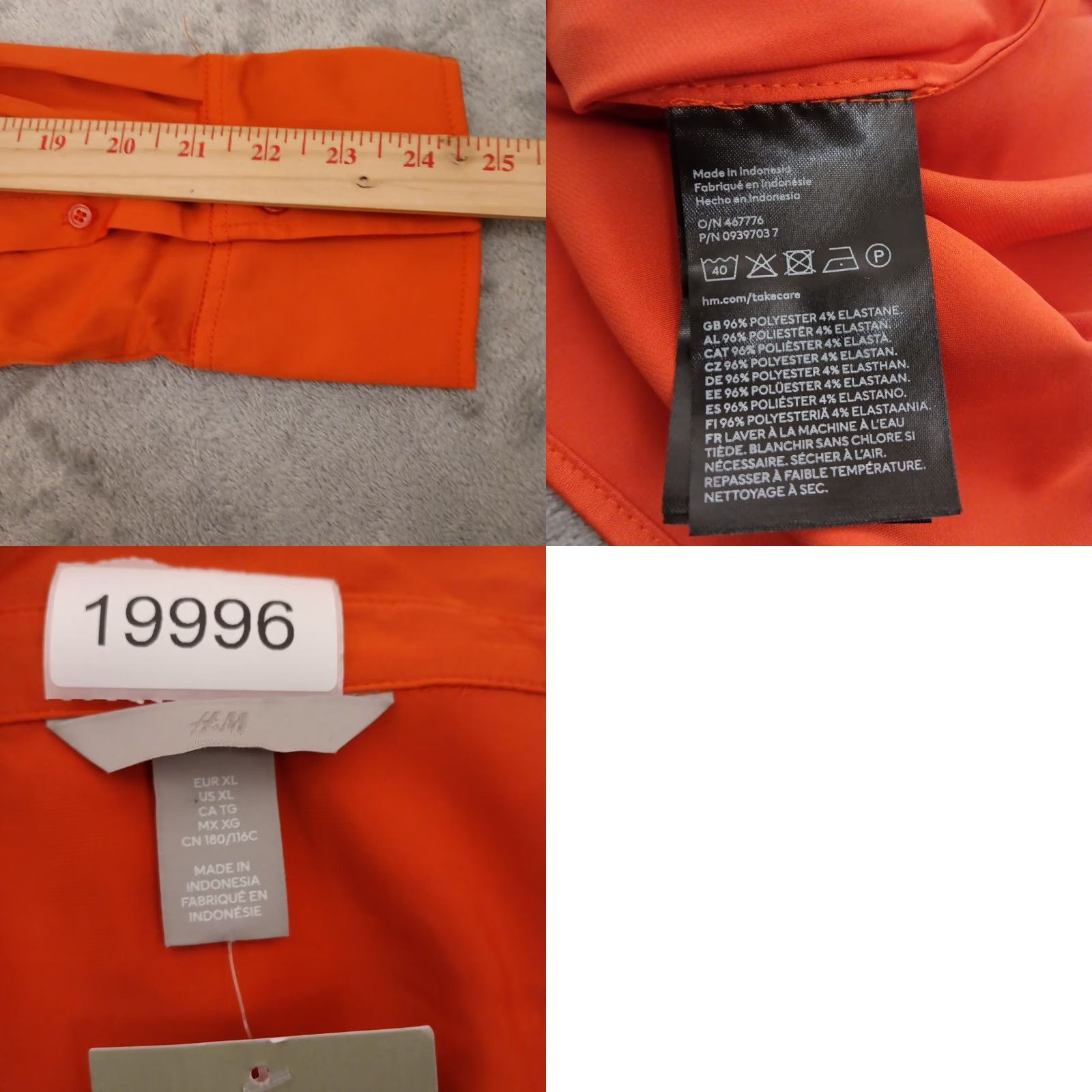 H&M H&M Shirt Womens XL Orange Satin Long Sleeve Button Up New Size XL / US 12-14 / IT 48-50 - 8 Thumbnail