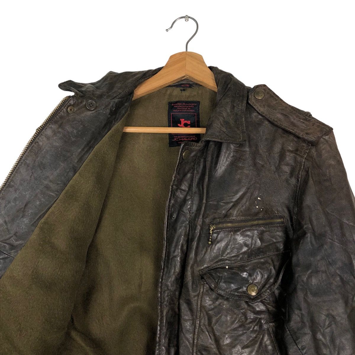 Japanese Brand 🔥Vintage Fly Leather Jacket JC Havard Japan Issey Miyake Size US L / EU 52-54 / 3 - 12 Thumbnail