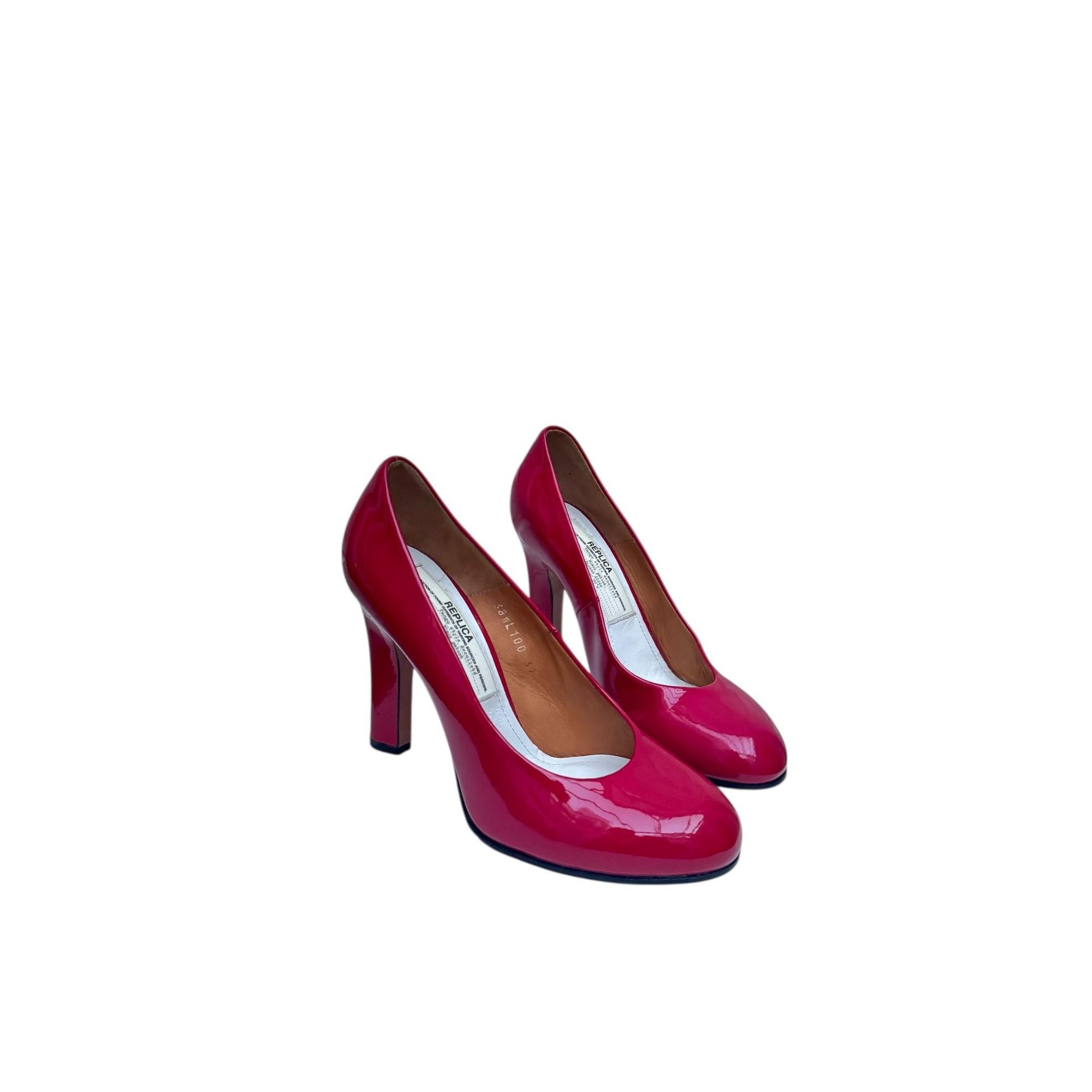 Maison Margiela Pink Leather Tango-Style Décolleté Heels Size US 7 / IT 37 - 1 Thumbnail