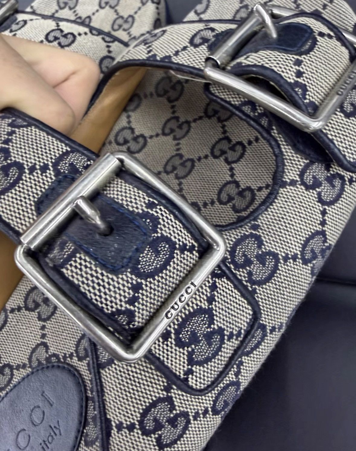 Gucci New Gucci Logo Print Slide Sandals. Size US 9 / EU 42 - 5 Thumbnail
