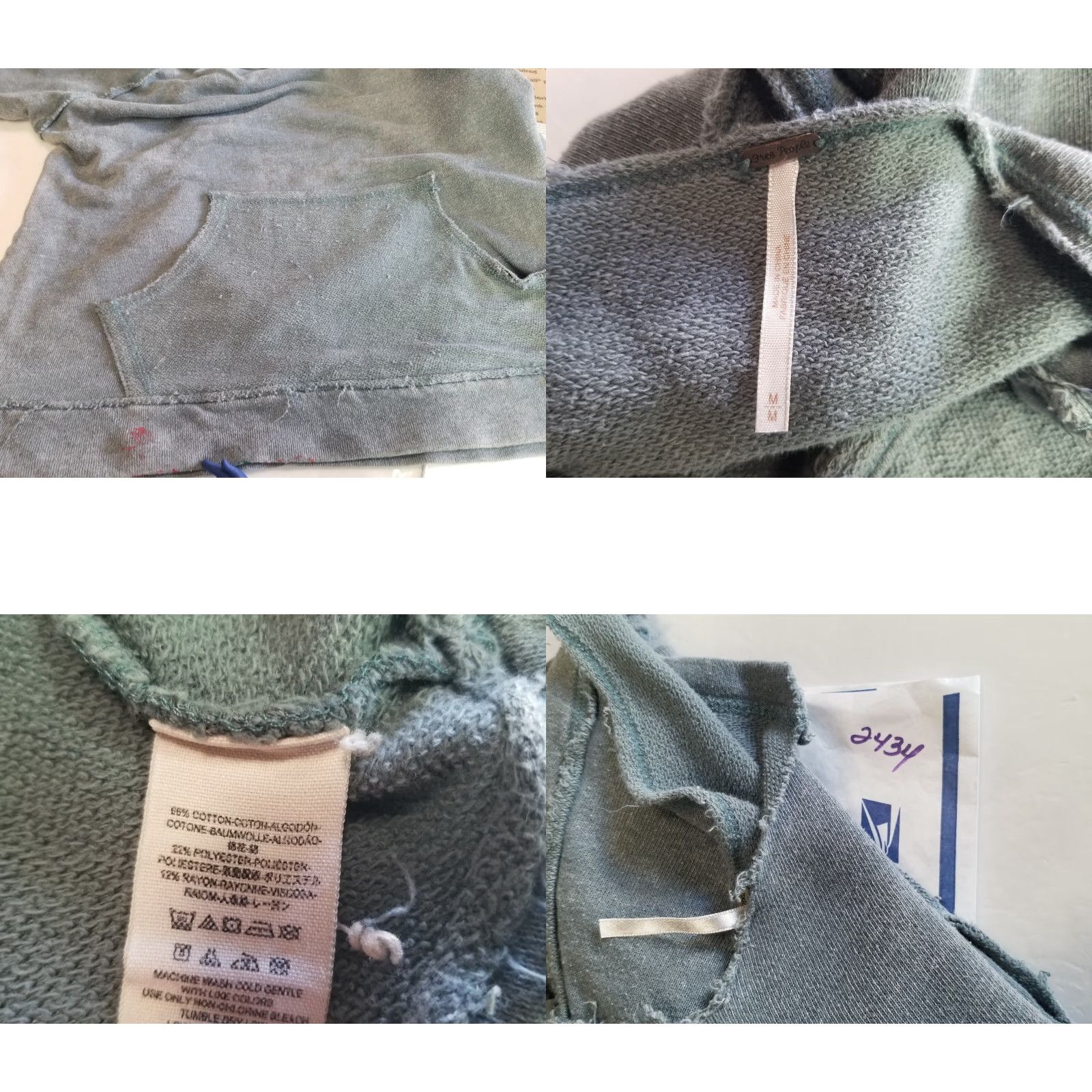 Free People Free People Sweatshirt Long Sleeve Women Crew Neck Oversized Distressed Gray M Pullover Cotton Polyester See All Pics Size M / US 6-8 / IT 42-44 - 9 Thumbnail