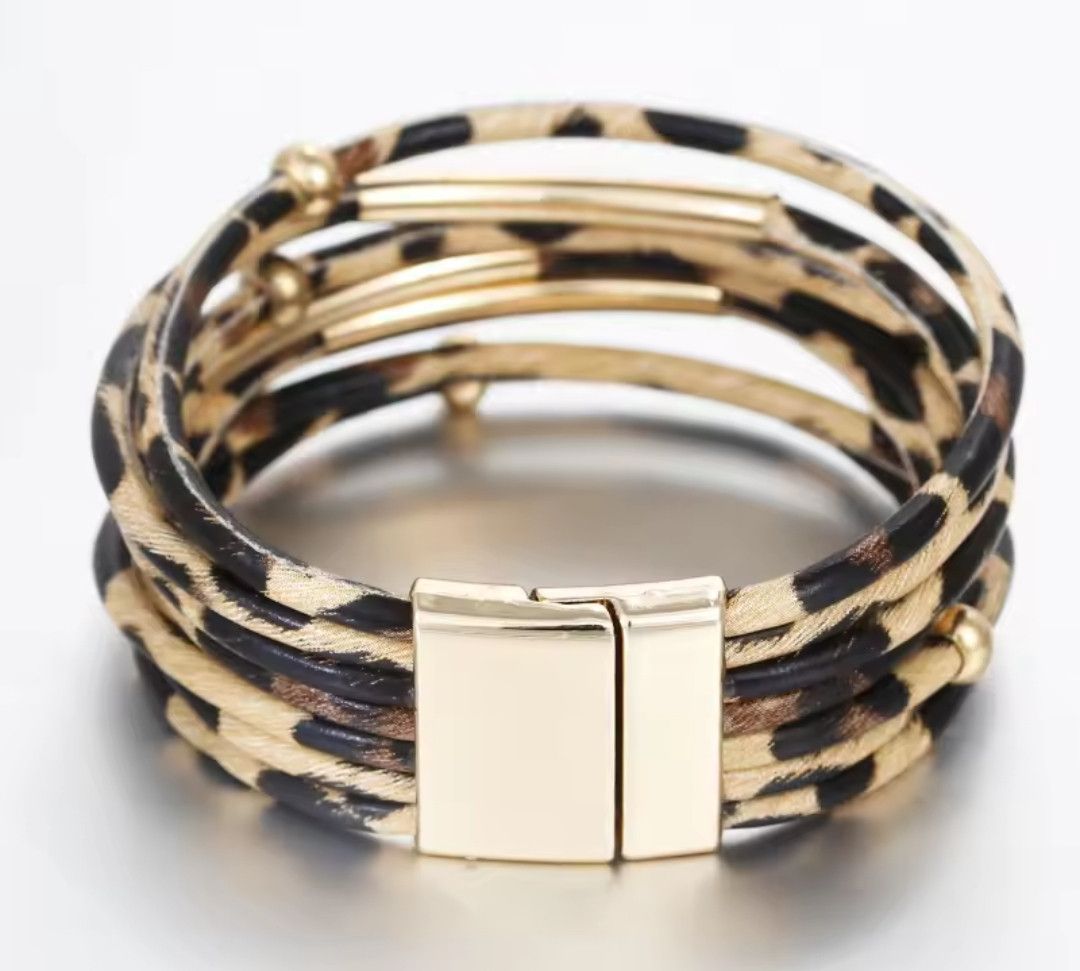 Vintage Leopard Metal Tube Spiral Bracelet Size ONE SIZE - 2 Thumbnail