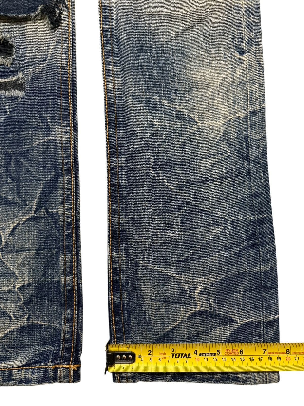 Tornado Mart Vintage 90s Japan Lagust Faded Wash Honeycomb Distressed Size US 31 - 14 Thumbnail