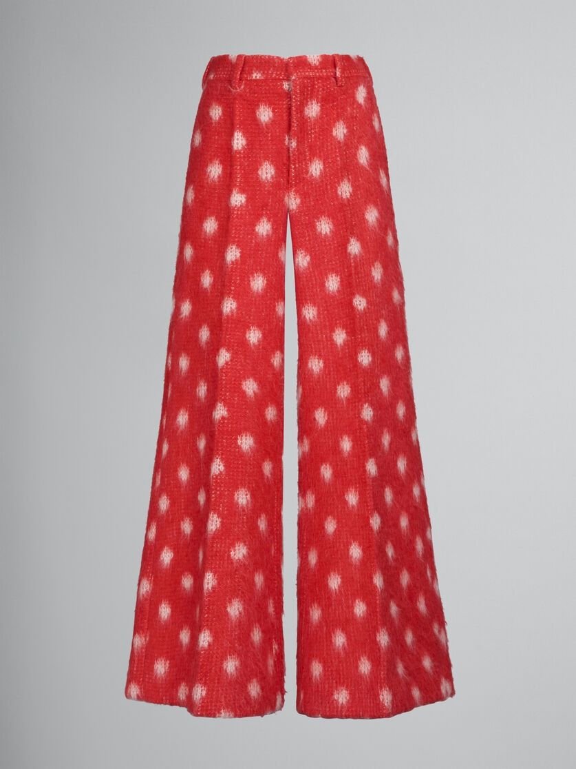 Marni o1w1db10824 Polka Dots Mohair Pant in Red White Size 34" / US 12 / IT 48 - 1 Thumbnail