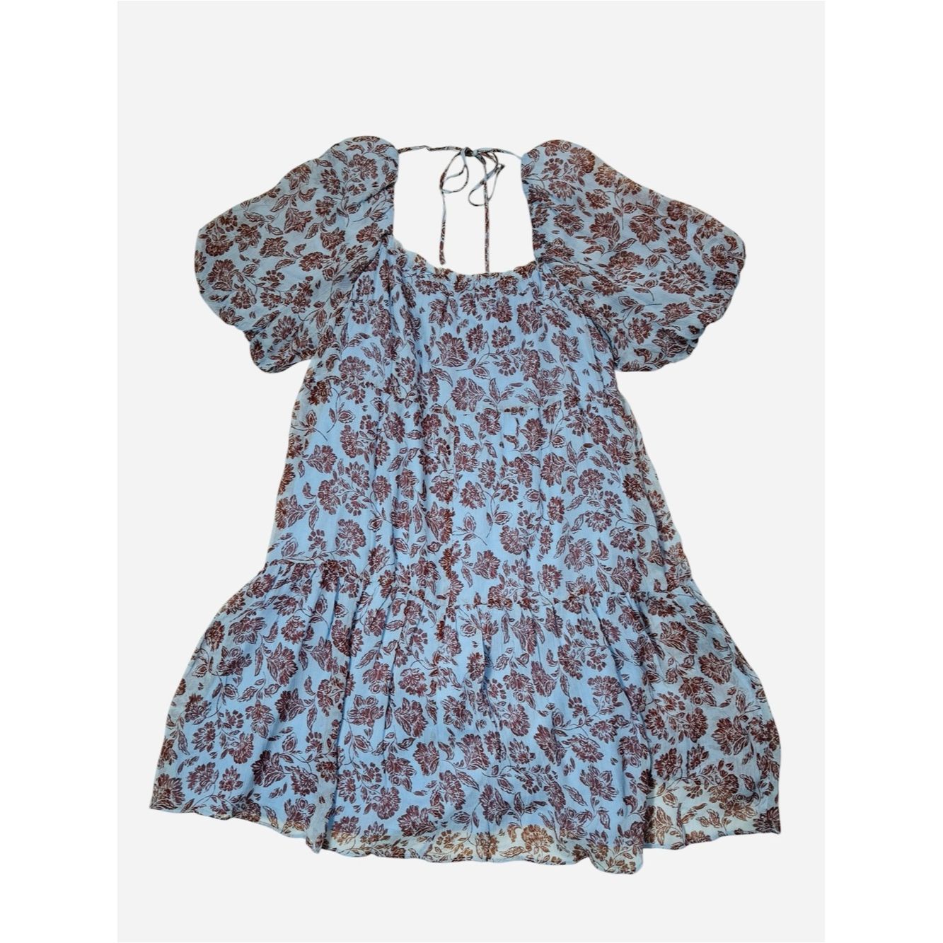 Madewell NWT New Madewell Puff-Sleeve Mini Floral Viscose Dress Size Size L / US 10 / IT 46 - 4 Thumbnail