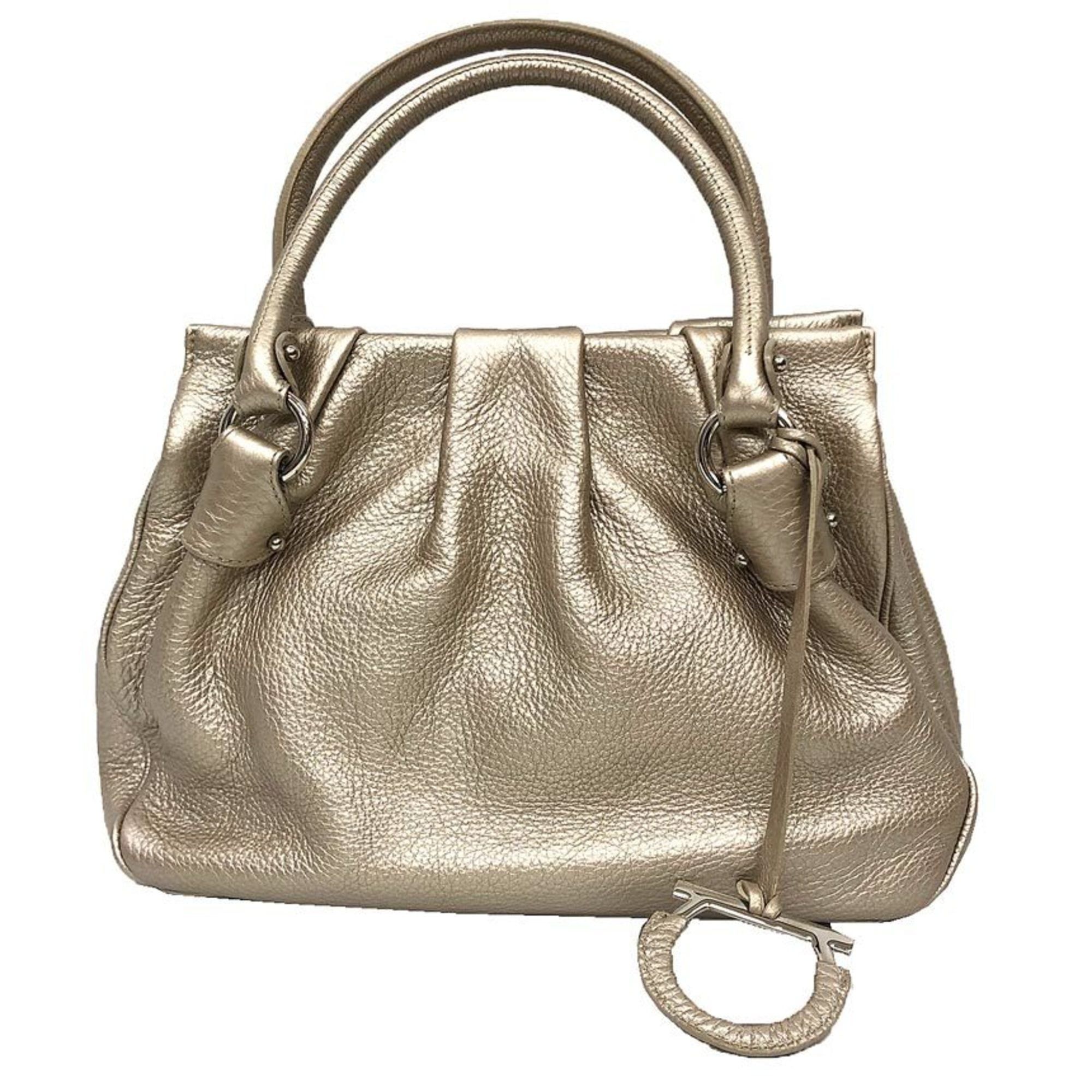 Salvatore Ferragamo Salvatore Ferragamo Gancini Handbag 2147400011125 in Champagne Gold Leather. Suitable for women. Size ONE SIZE - 1 Thumbnail