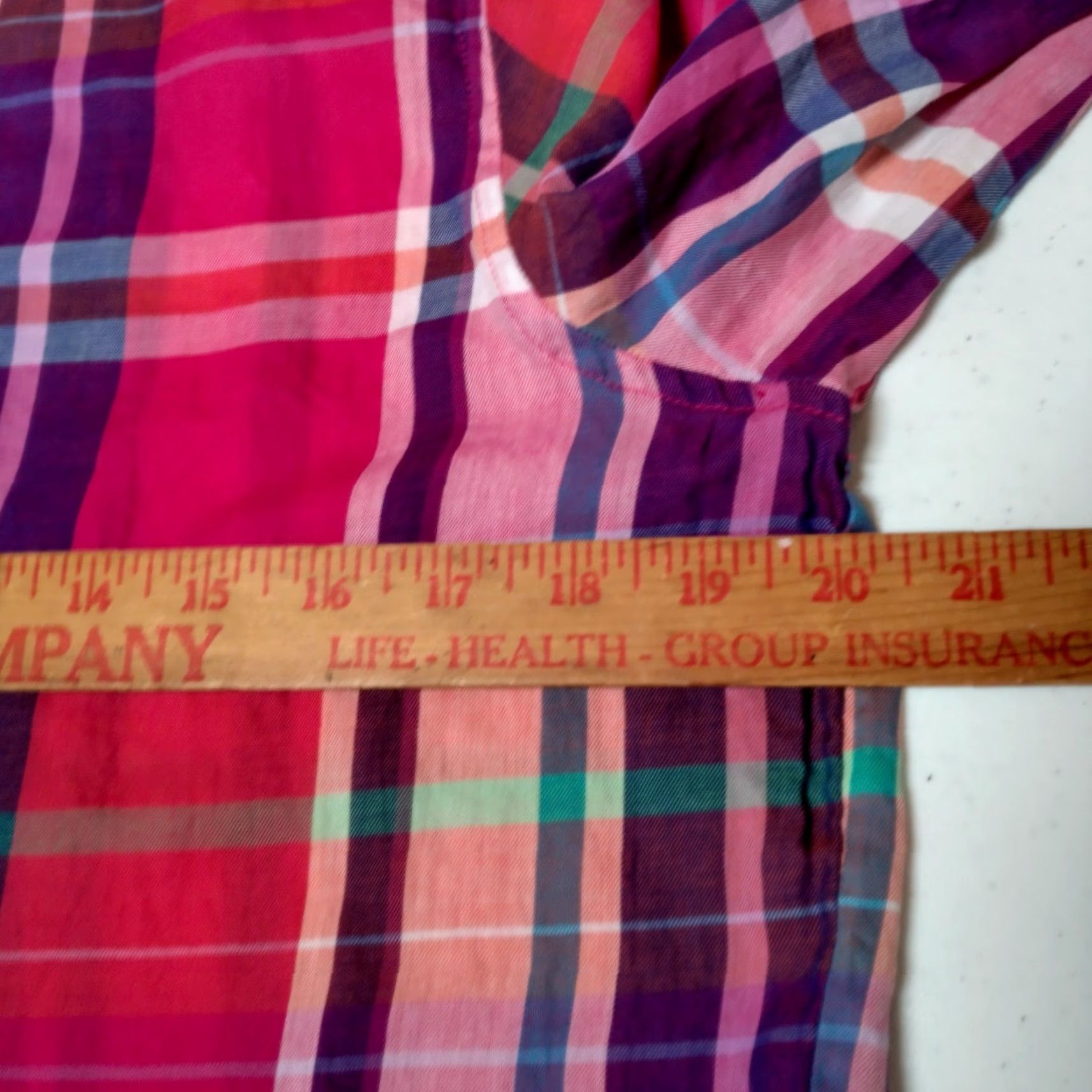 Ralph Lauren LAUREN RALPH LAUREN Blouse Shirt Women Medium Roll Tab Sleeve Purple Plaid Casual Preppy Size M / US 6-8 / IT 42-44 - 6 Thumbnail