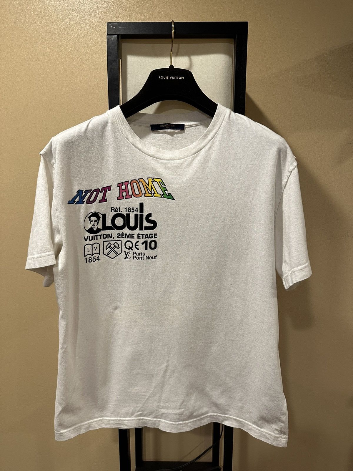 image of Louis Vuitton X Virgil Ss19 “Not Home” Kanas Winds White Tee, Men's (Size Small)