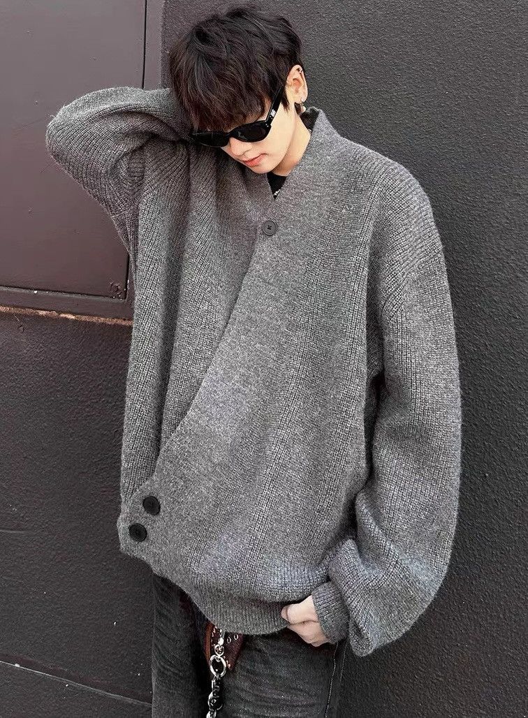 Japanese Brand Cleanfit retro fashion wrap knit cardigan knitwear Size US L / EU 52-54 / 3 - 5 Thumbnail