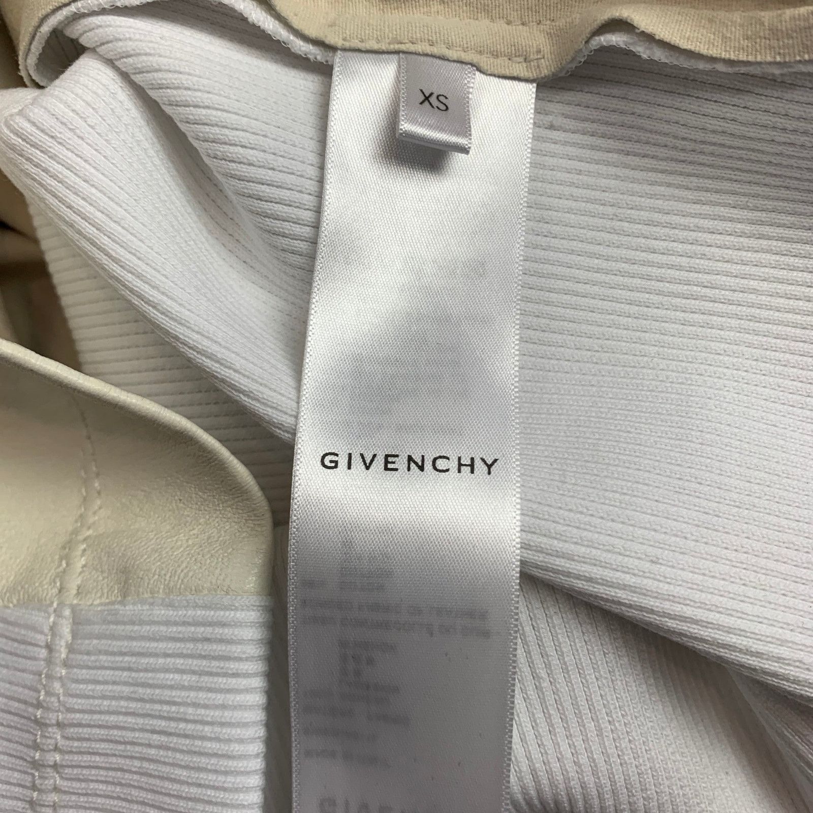 Givenchy GIVENCHY XS Cream Leather Lamb Panel Ribbed Sleeveless Top Size XS / US 0-2 / IT 36-38 - 5 Thumbnail
