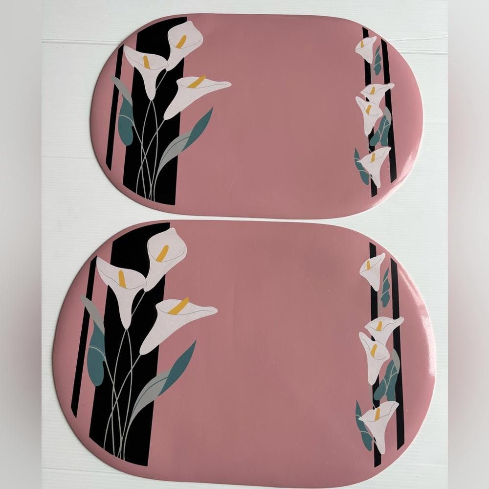 Designer 2 Vintage 1990 Pink Floral Placemats Size ONE SIZE - 1 Thumbnail