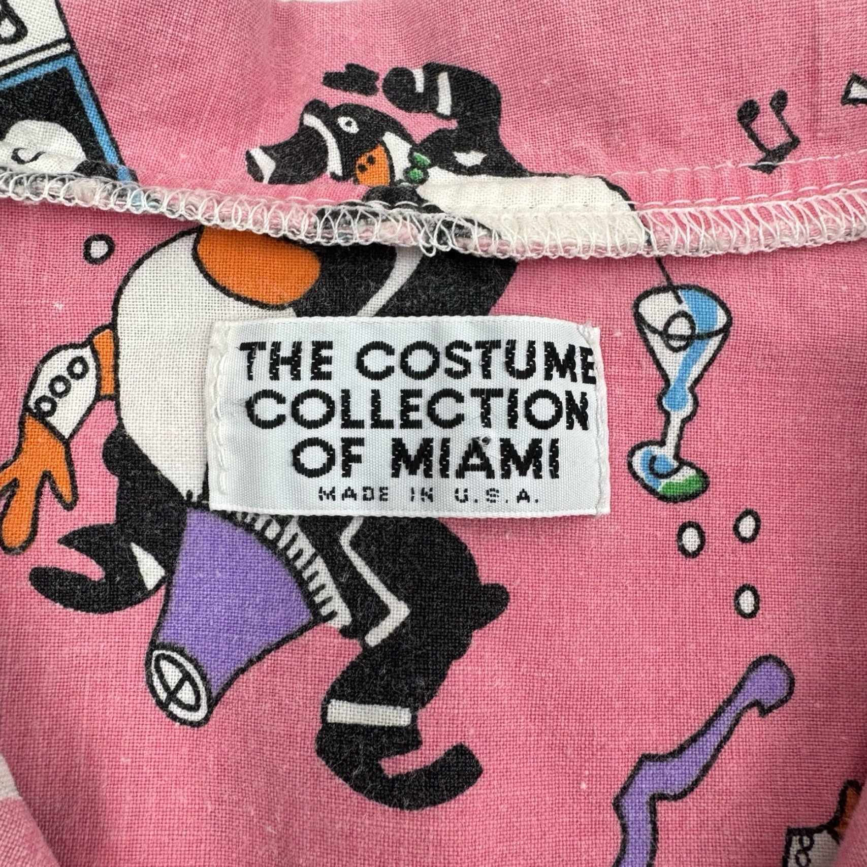 Pinko VINTAGE The Costume Collection Of Miami Button Up Shirt Womens Large Pink Graphic Funny 90s Size L / US 10 / IT 46 - 4 Thumbnail