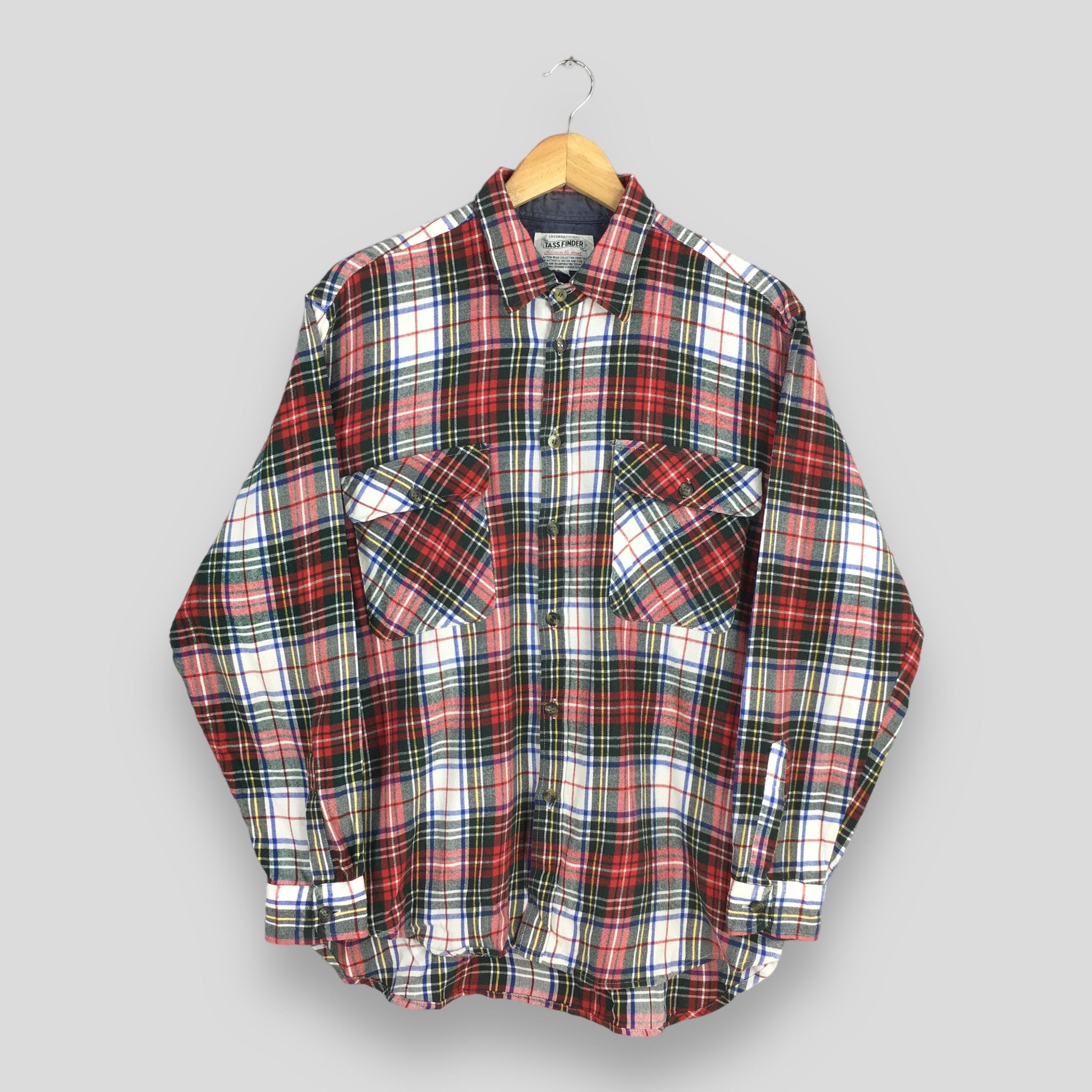 Flannel Vintage 1980s Tassfinder Checkered Plaid Flannel Shirt Large Size US L / EU 52-54 / 3 - 1 Thumbnail