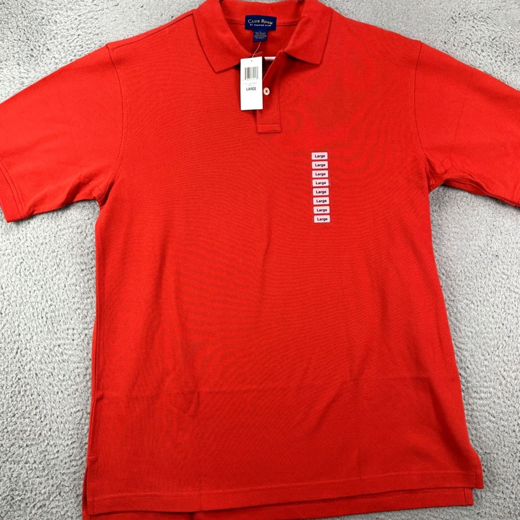 Club Room VINTAGE Club Room Charter Club Mens Polo Shirt Large Orange Casual Rugby 100% Cotton NEW Size US L / EU 52-54 / 3 - 3 Thumbnail
