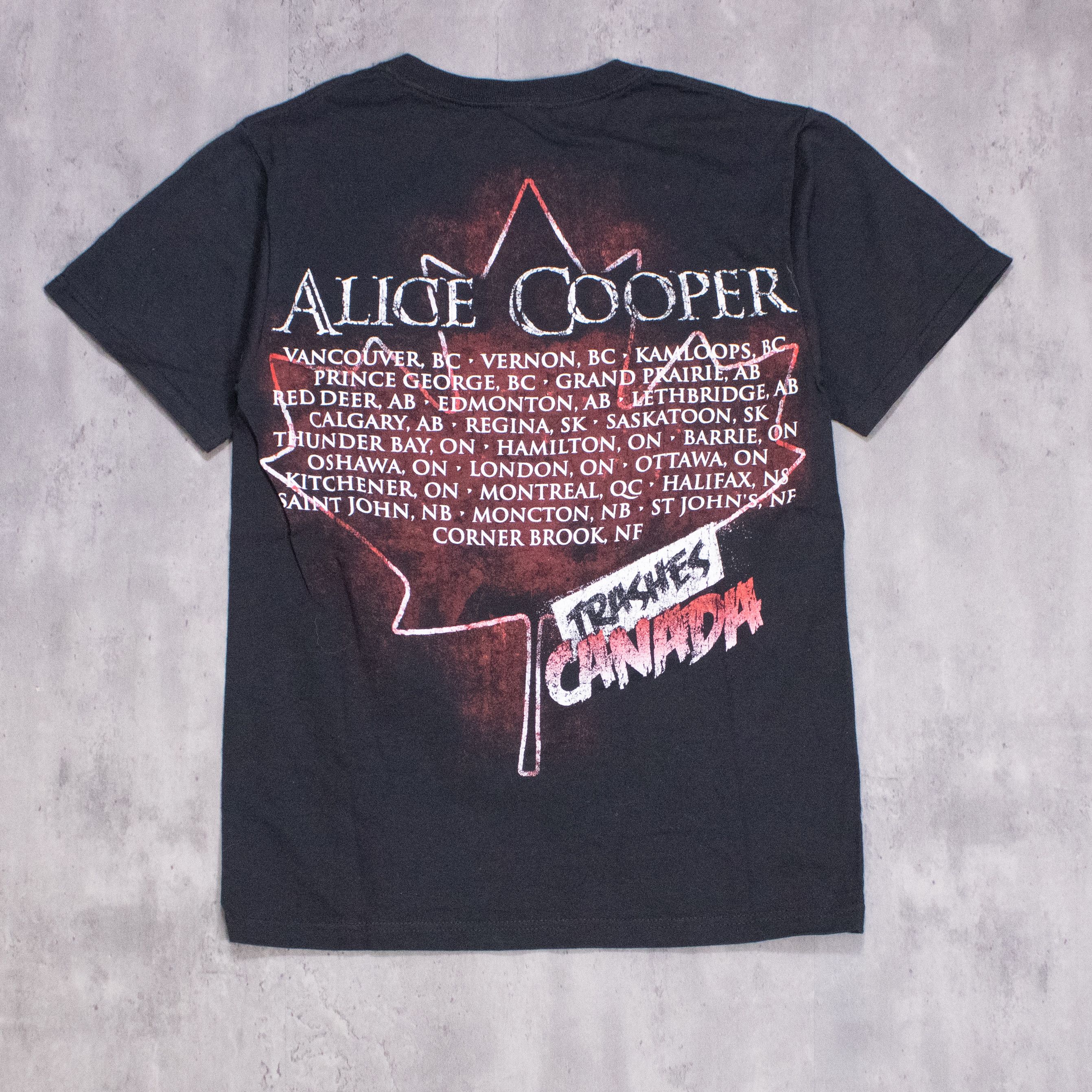 Band Tees × Jerzees × Vintage Y2K 2000's Alice Cooper Trashes Canada Tour Black T-Shirt Size US M / EU 48-50 / 2 - 9 Thumbnail