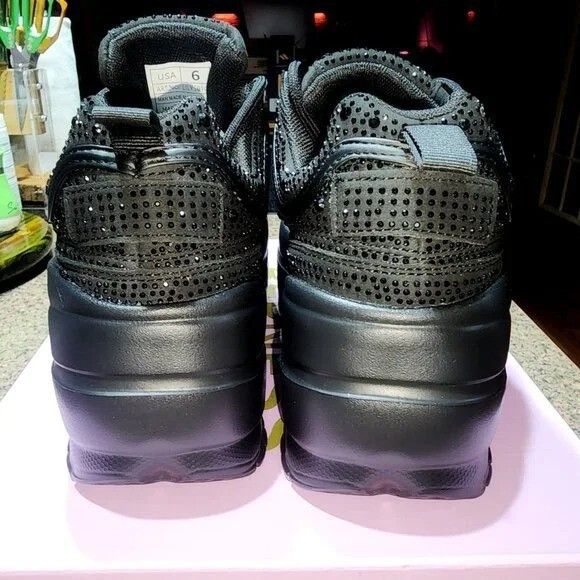 Other Ultra Cush Baby Dazzle Black Rhinestone Comfy Platform Fashi Size US 8 / IT 38 - 3 Thumbnail