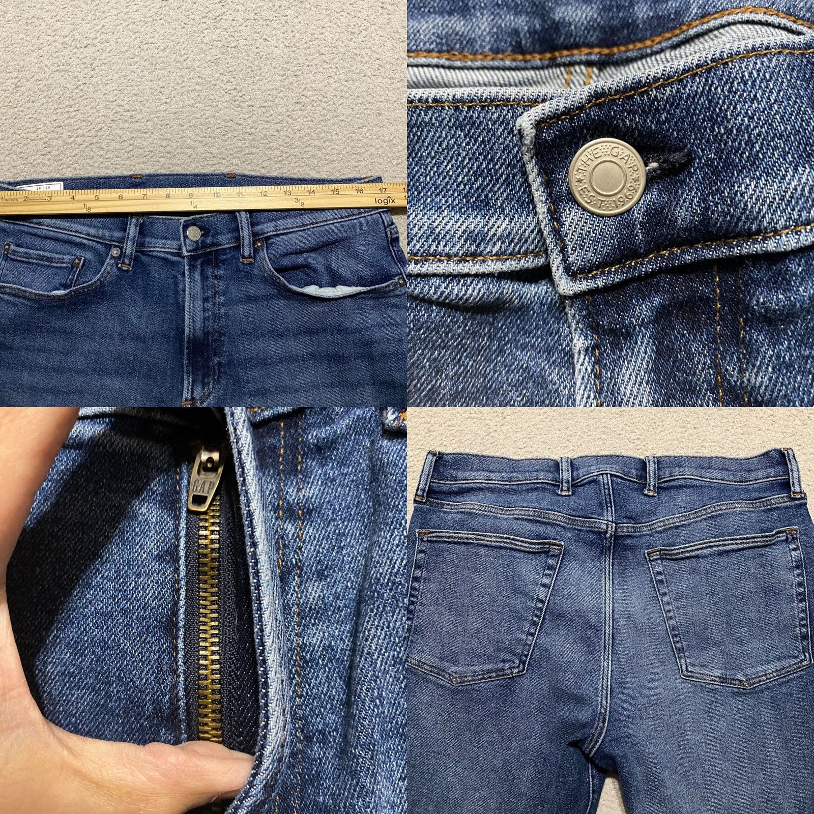 Gap Gap Jeans Men 36x30 Blue Denim Skinny Mid Rise Gapflex Shirt Jeans Mens 90s Vintage No Size US 36 / EU 52 - 8 Thumbnail
