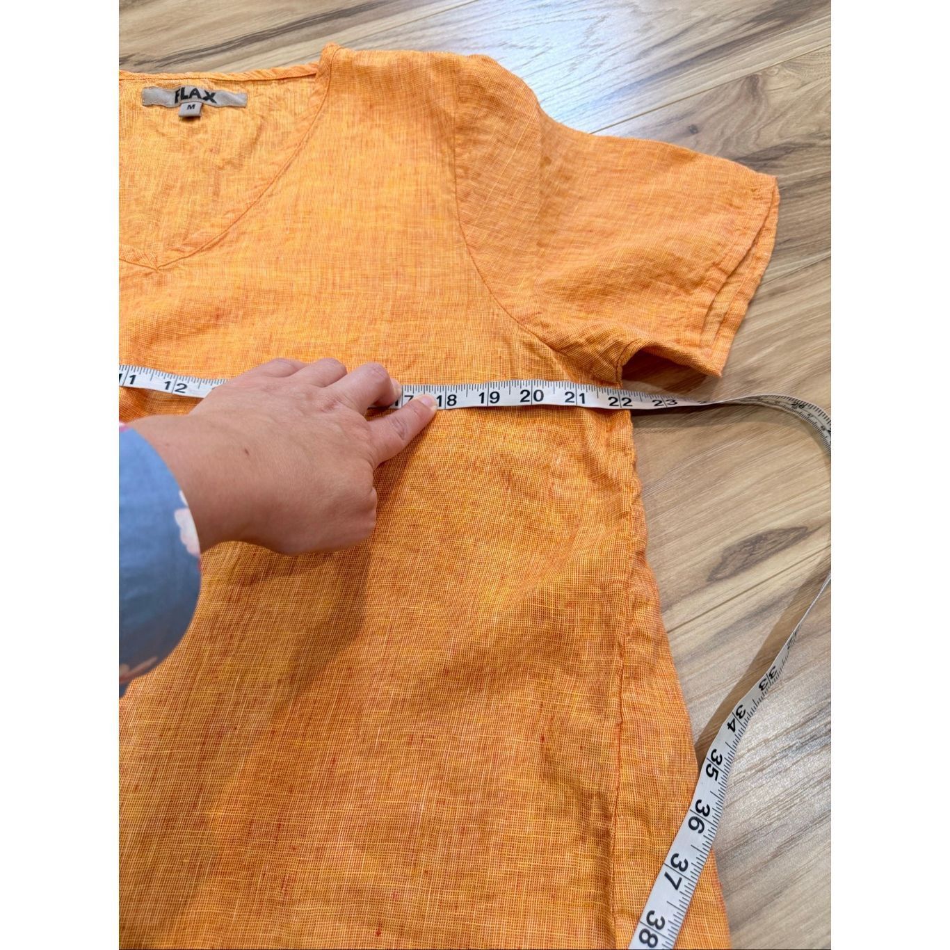 FLAX Flax orange linen short sleeve top v neck size medium Size M / US 6-8 / IT 42-44 - 8 Thumbnail