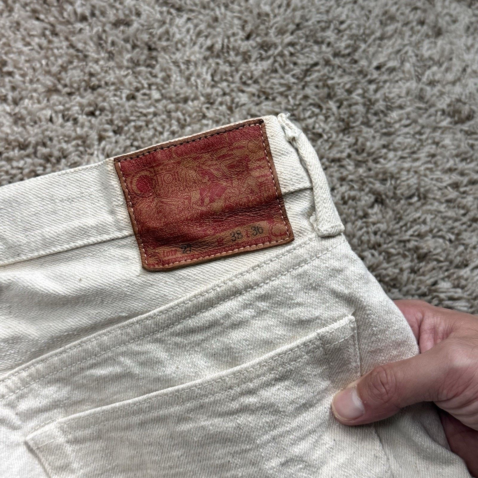 Samurai Jeans Samurai Cotton 18oz Ecru Selvedge Denim Jeans S710SC-KI Size US 34 / EU 50 - 9 Thumbnail