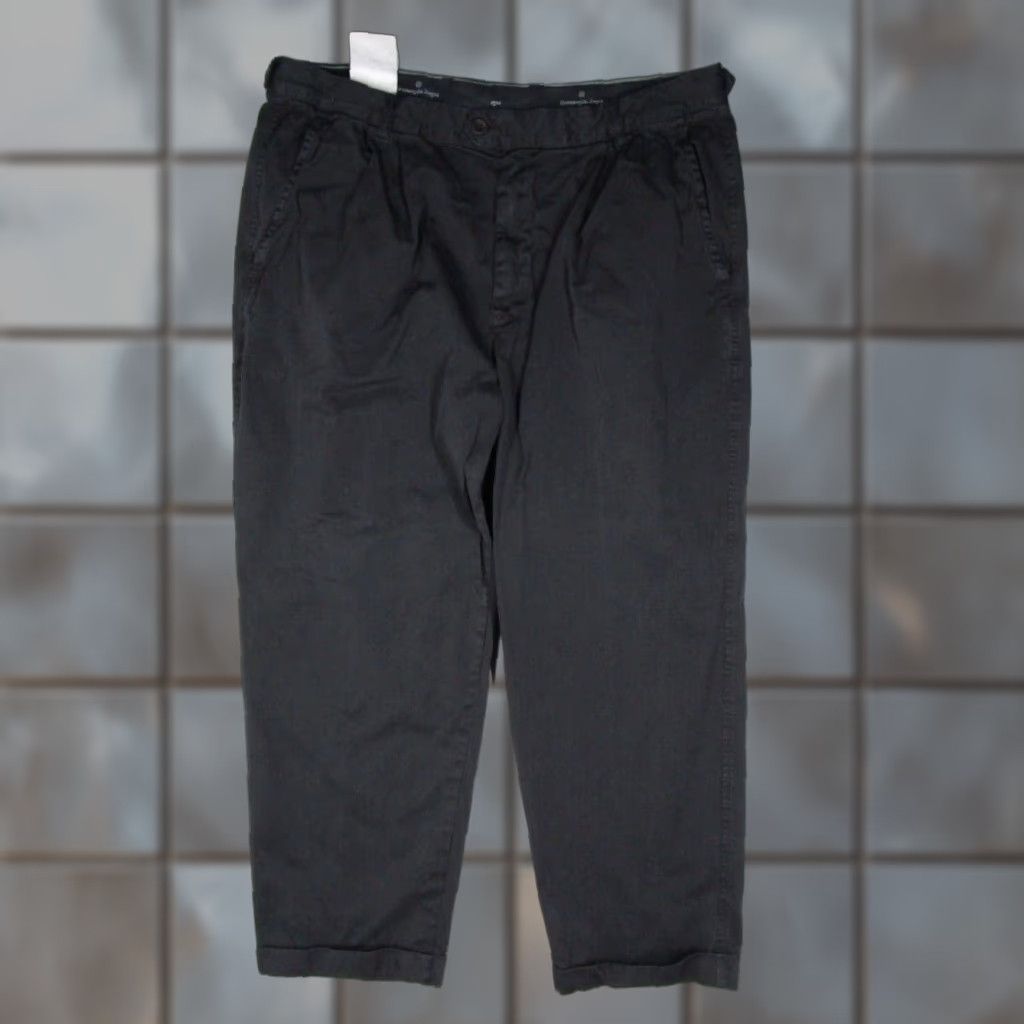 Ermenegildo Zegna VINTAGE Ermenegildo Zegna Pants Mens 38 Waist Black Chino Straight Fit Cuffed Pleated Designer Size US 38 / EU 54 - 1 Thumbnail