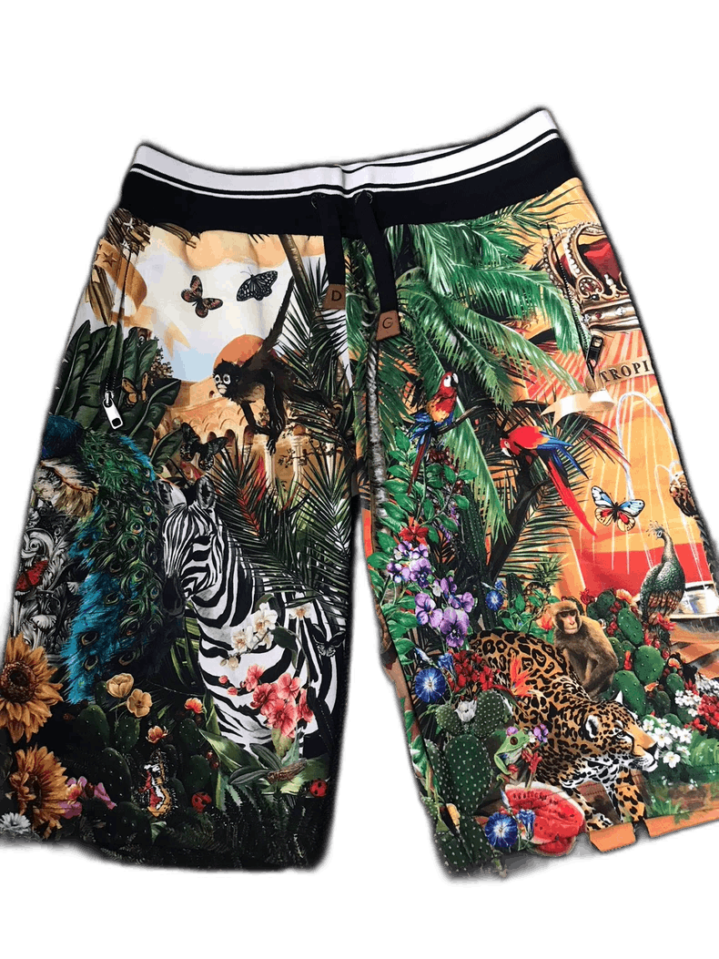 Dolce & Gabbana Dolce&Gabbana Tropical Animal Print Shorts Size US 44 / EU 60 - 1 Thumbnail