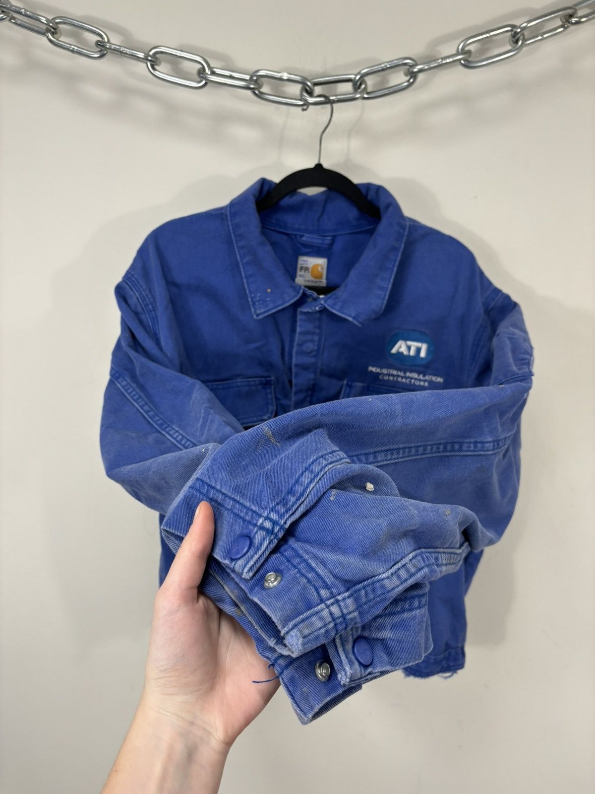 Carhartt Vintage Carhartt Flame Resistant Blue Boxy Cropped Jacket Size US L / EU 52-54 / 3 - 10 Thumbnail