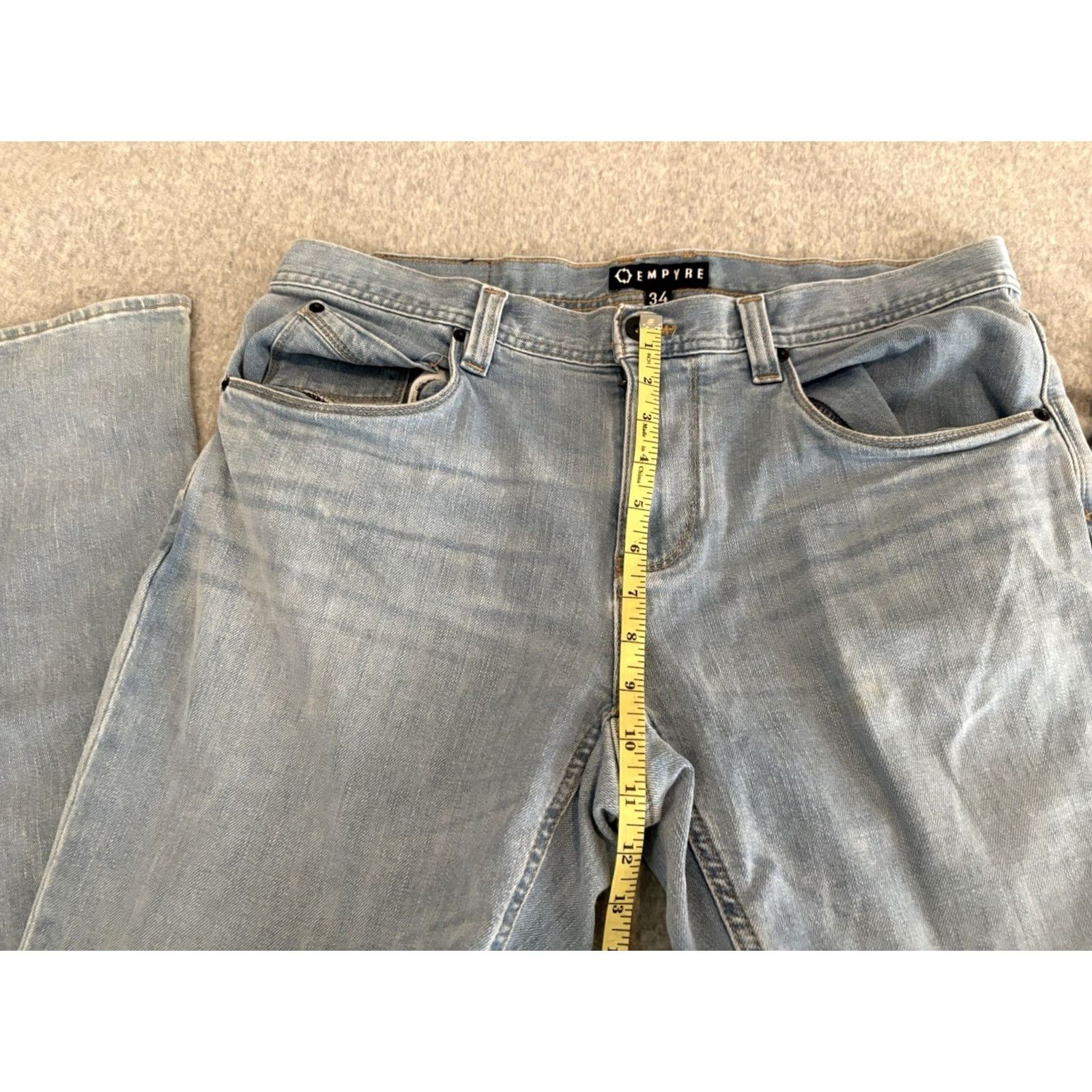 Empyre Empyre Jeans Mens 34x32 Denim Blue Cotton Blend Regular Straight Inseam 32 Jeans Size US 34 / EU 50 - 4 Thumbnail