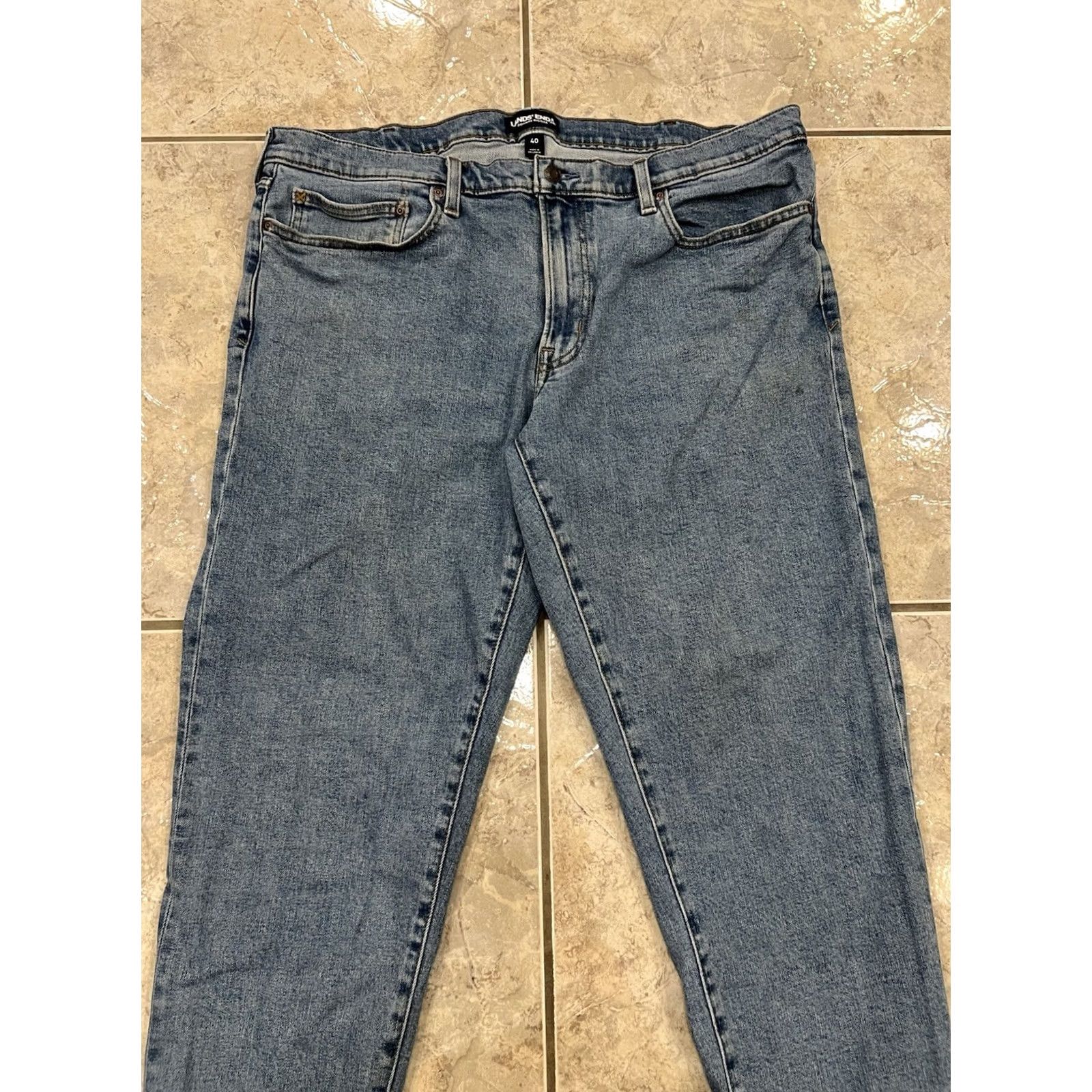 Lands' End Lands' End Jeans Square Rigger Denim Straight Fit 40X29 Men Blue 5-Pocket Stretch Vintage: No Size US 40 / EU 56 - 3 Thumbnail