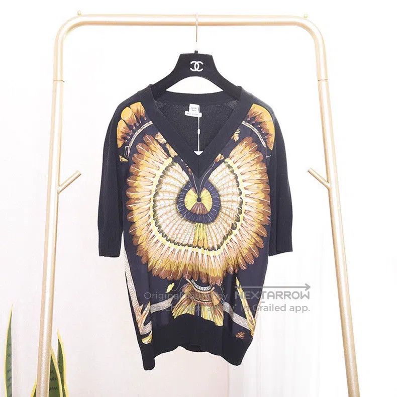 Hermes Hermes Twill silk wing pattern print + cashmere knitted V- Size XS / US 0-2 / IT 36-38 - 1 Thumbnail