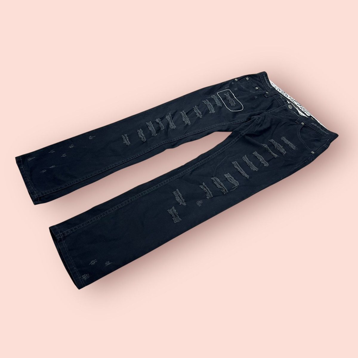 Hysteric Glamour × If Six Was Nine × Japanese Brand VINTAGE WWL DISTRESSED STUDDED BLACK JEANS JAPAN Size 30" / US 8 / IT 44 - 12 Thumbnail