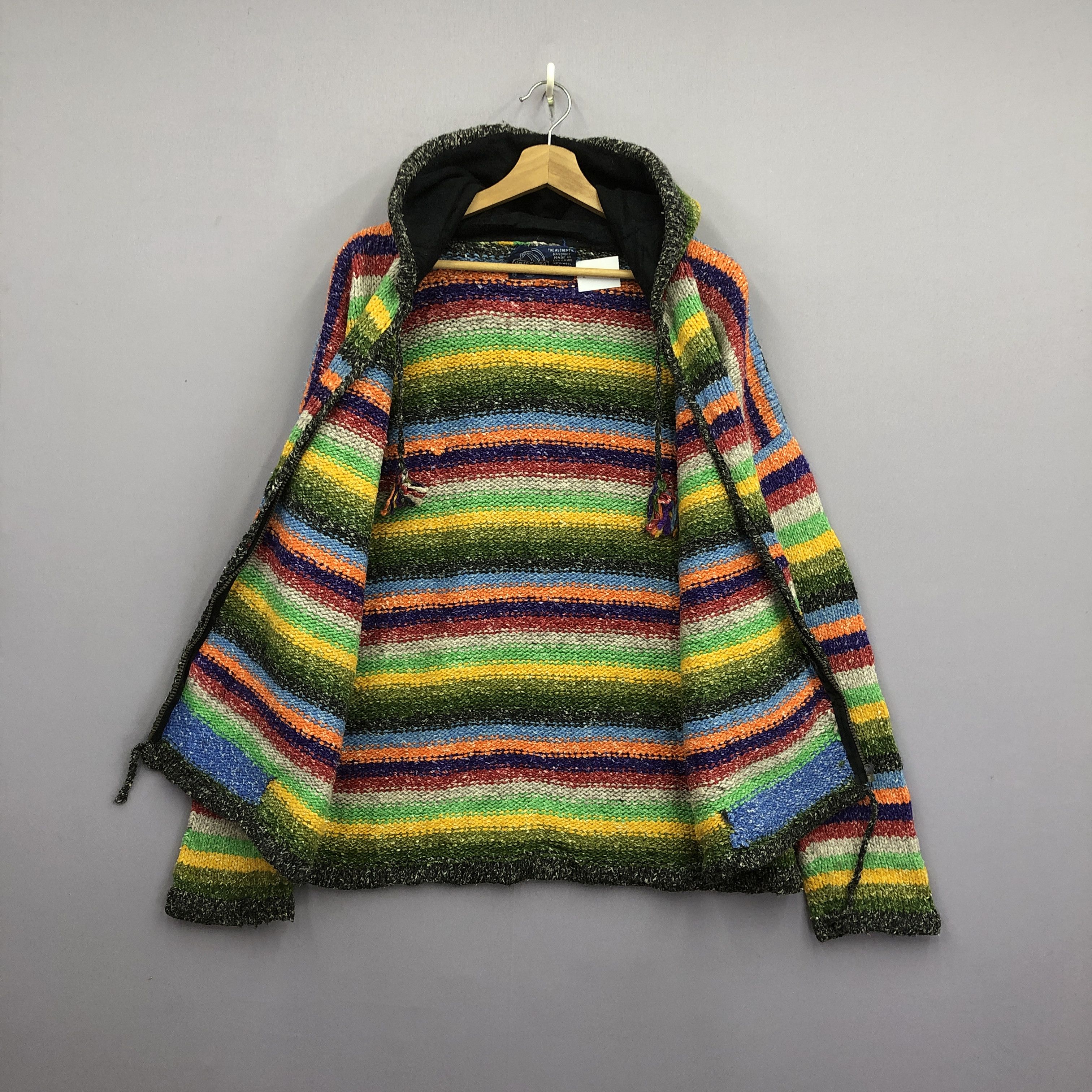 Homespun Knitwear × Vintage Vintage Artesania Handknit Knitwear Zipper Hoodie Sweater Size US M / EU 48-50 / 2 - 6 Thumbnail