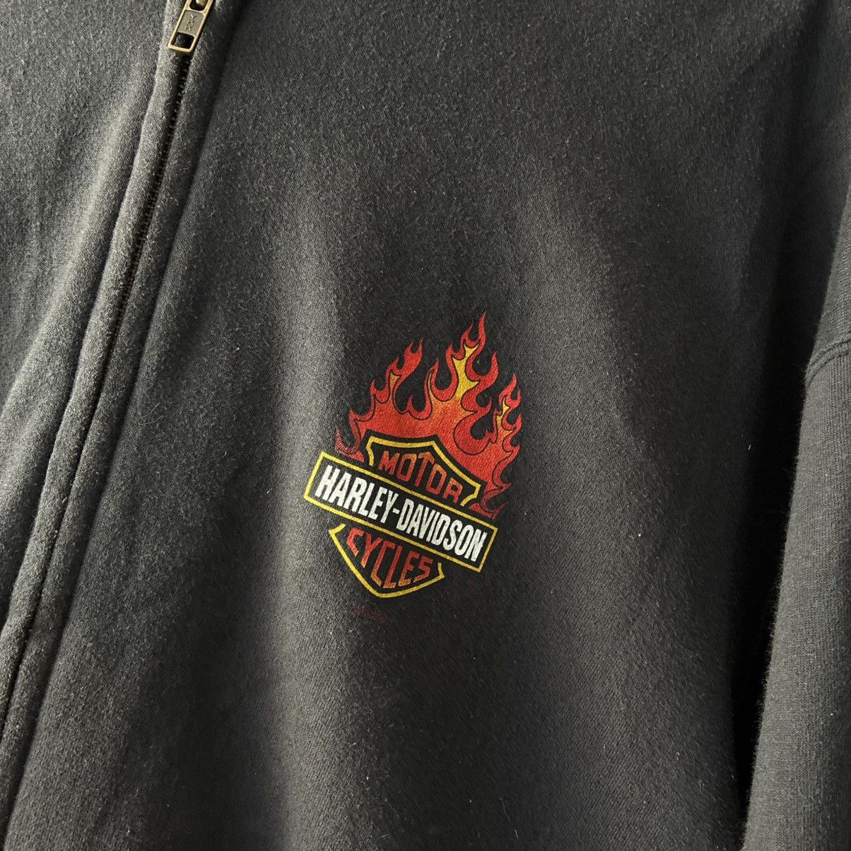 Harley Davidson Vintage Harley Davidson Chrome Flames Zip Up Hoodie Black Size US L / EU 52-54 / 3 - 5 Thumbnail