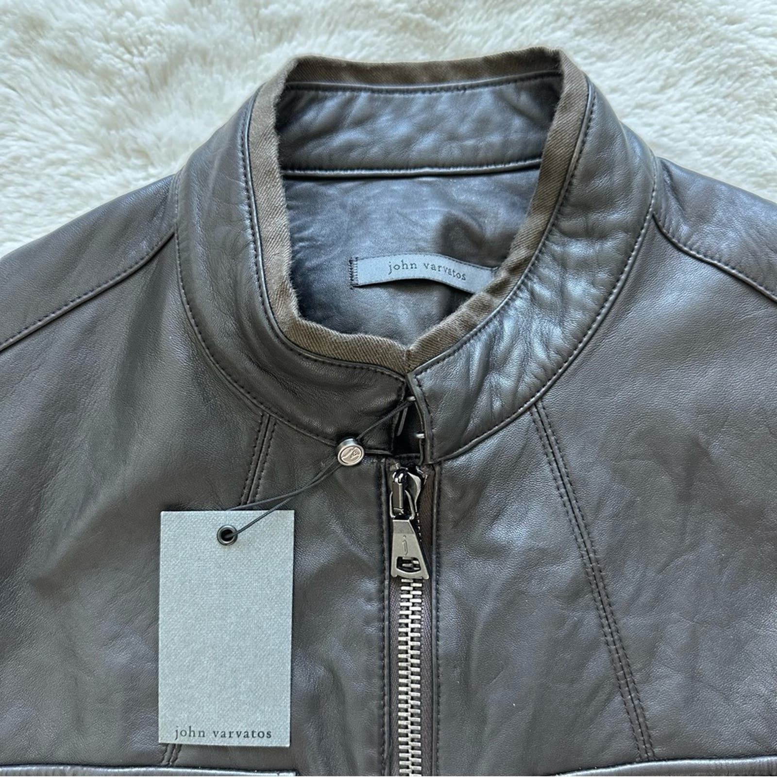 NWT! John Varvatos men’s leather jacket 48 EU or M 2600$!!