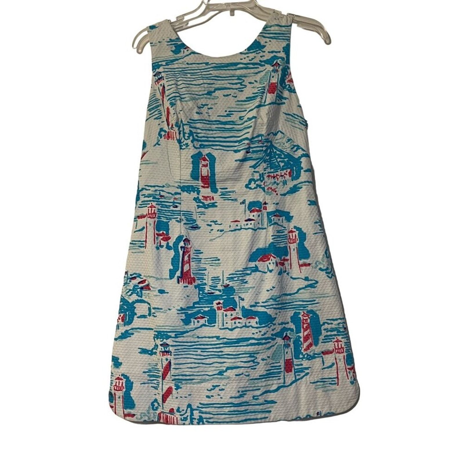 Lilly Pulitzer Lilly Pulitzer Delia Shift Dress Pique Knit Resort White 6 Size M / US 6-8 / IT 42-44 - 3 Thumbnail
