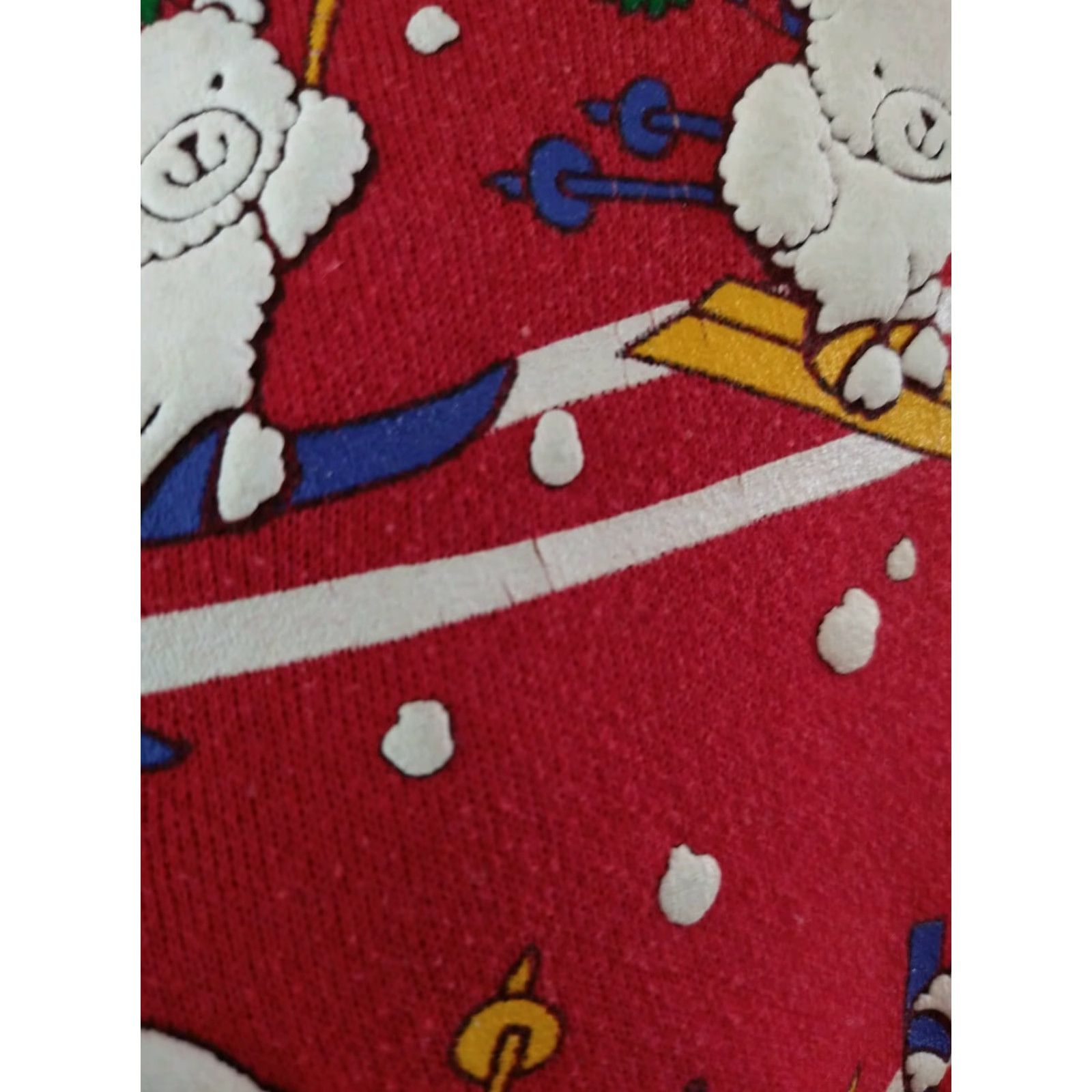 Tultex VINTAGE Tultex Skiing Bears Pullover Sweater Size L Men Red Cotton Blend USA Made Winter Oversized Size US L / EU 52-54 / 3 - 5 Thumbnail