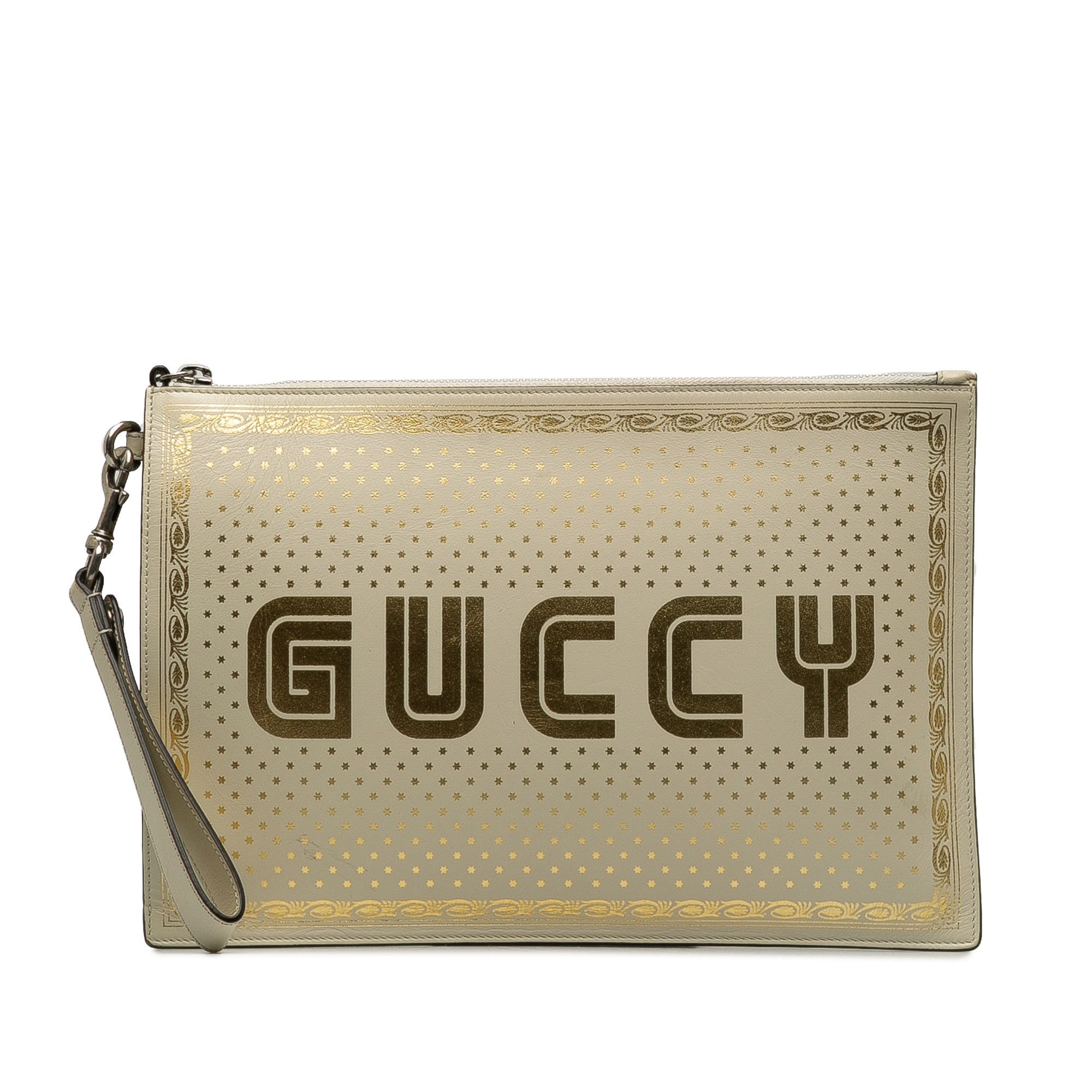 image of Gucci Guccy Sega Clutch in White, Women's