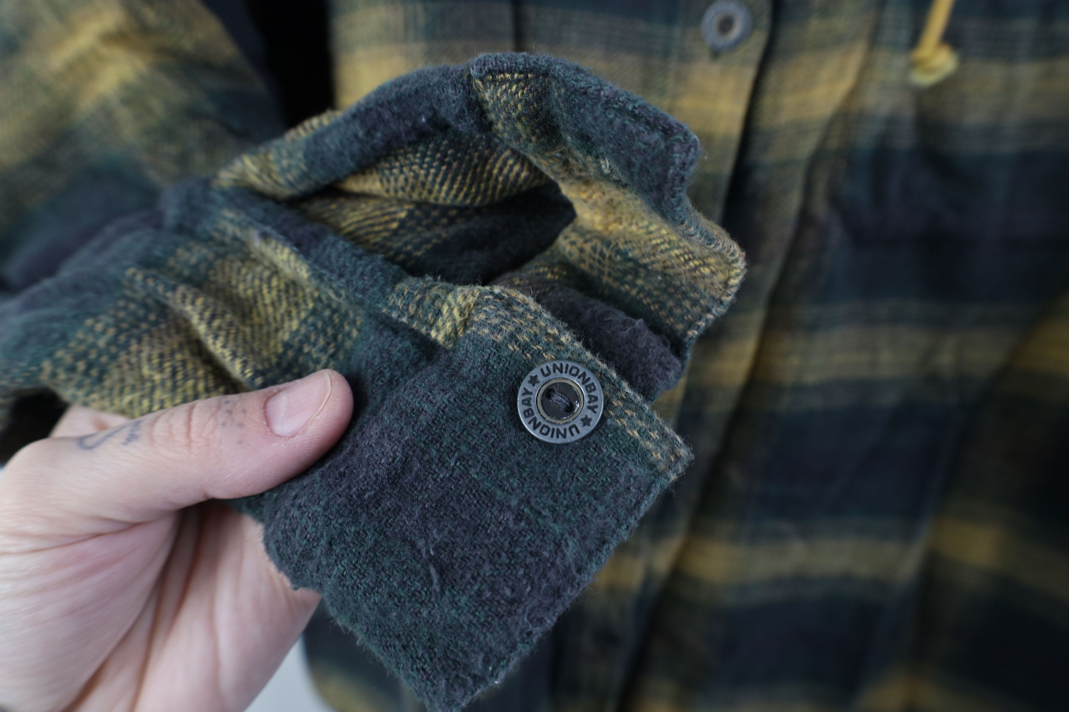UNIONBAY Vintage 90s Unionbay Surfing Flannel Hooded Shirt Jacket Size M / US 6-8 / IT 42-44 - 8 Thumbnail