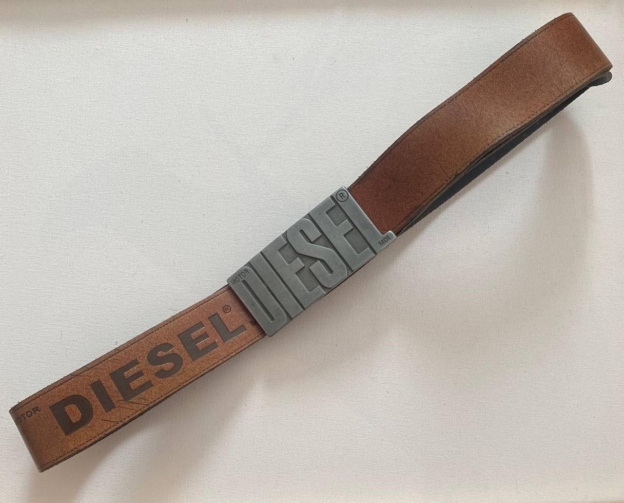 Diesel Vintage Diesel Metal Logo Spellout Leather Belt Y2K LGB rare Size ONE SIZE - 2 Thumbnail