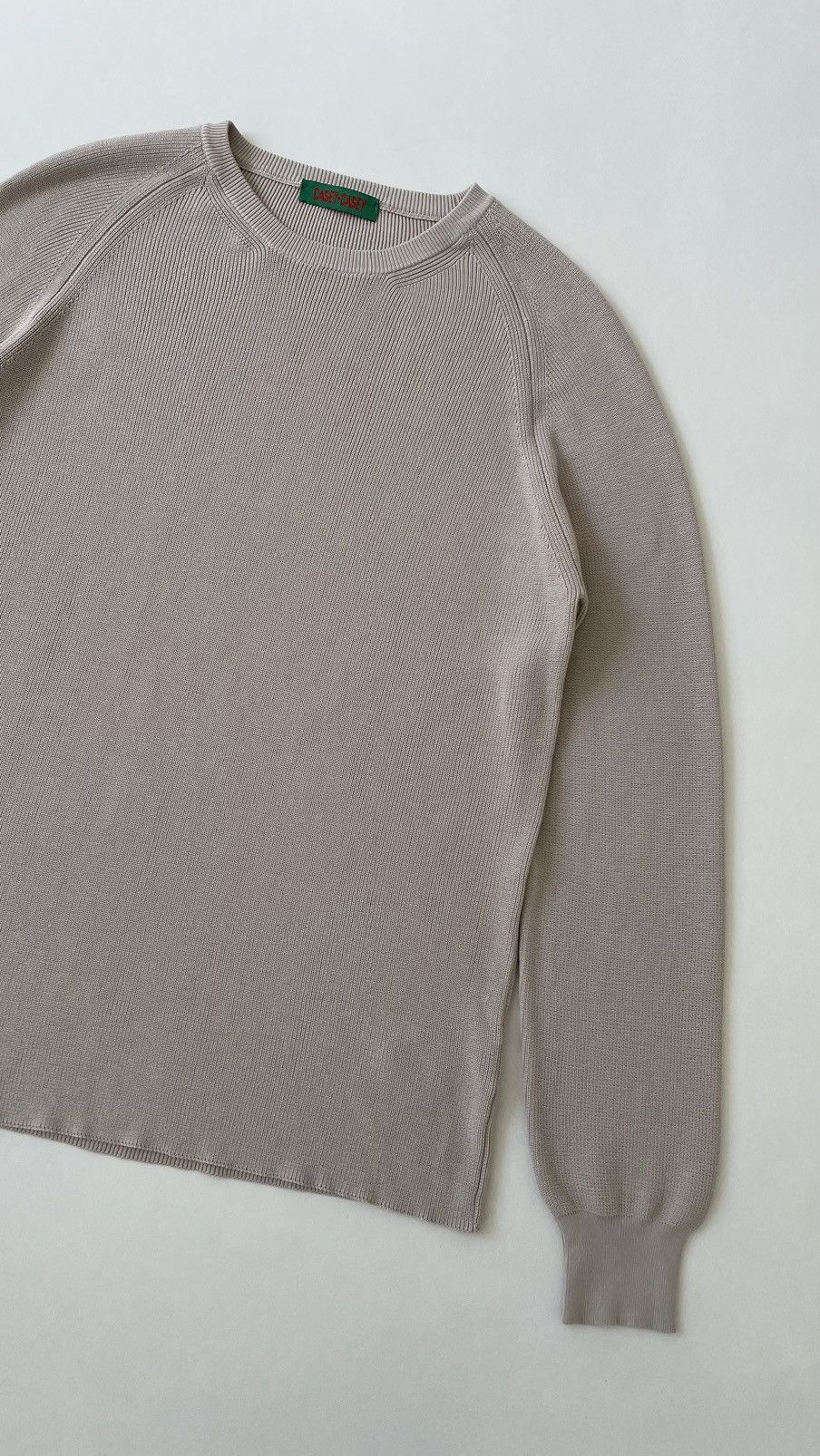 Casey Casey Beige ‘Rib Stitch’ Knit Cotton Sweater Size US XL / EU 56 / 4 - 6 Thumbnail