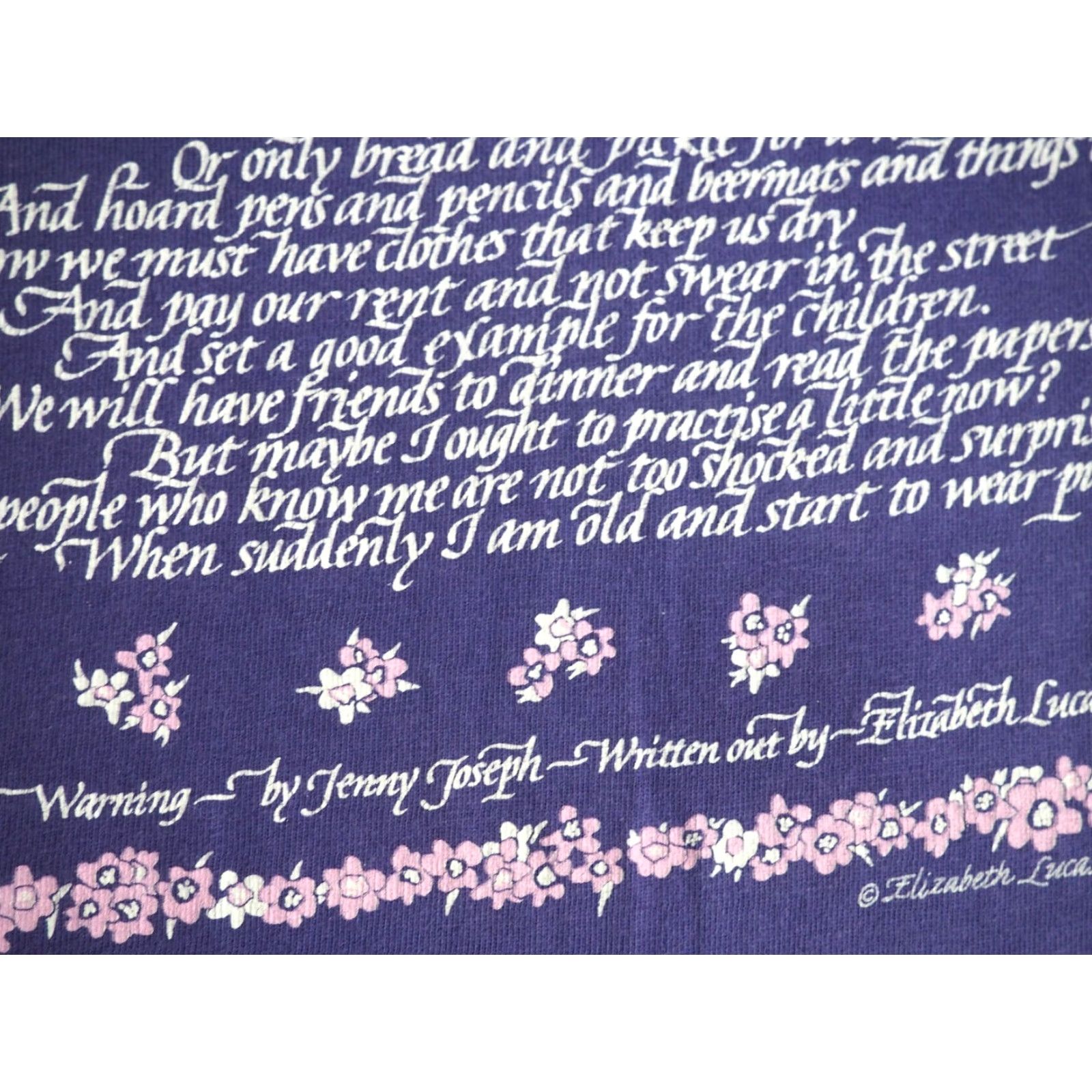 Hanes VINTAGE Hanes 90s Elizabeth Lucas Poetry Art Purple Aging Woman Tee T-Shirt L Mens Size US L / EU 52-54 / 3 - 5 Thumbnail