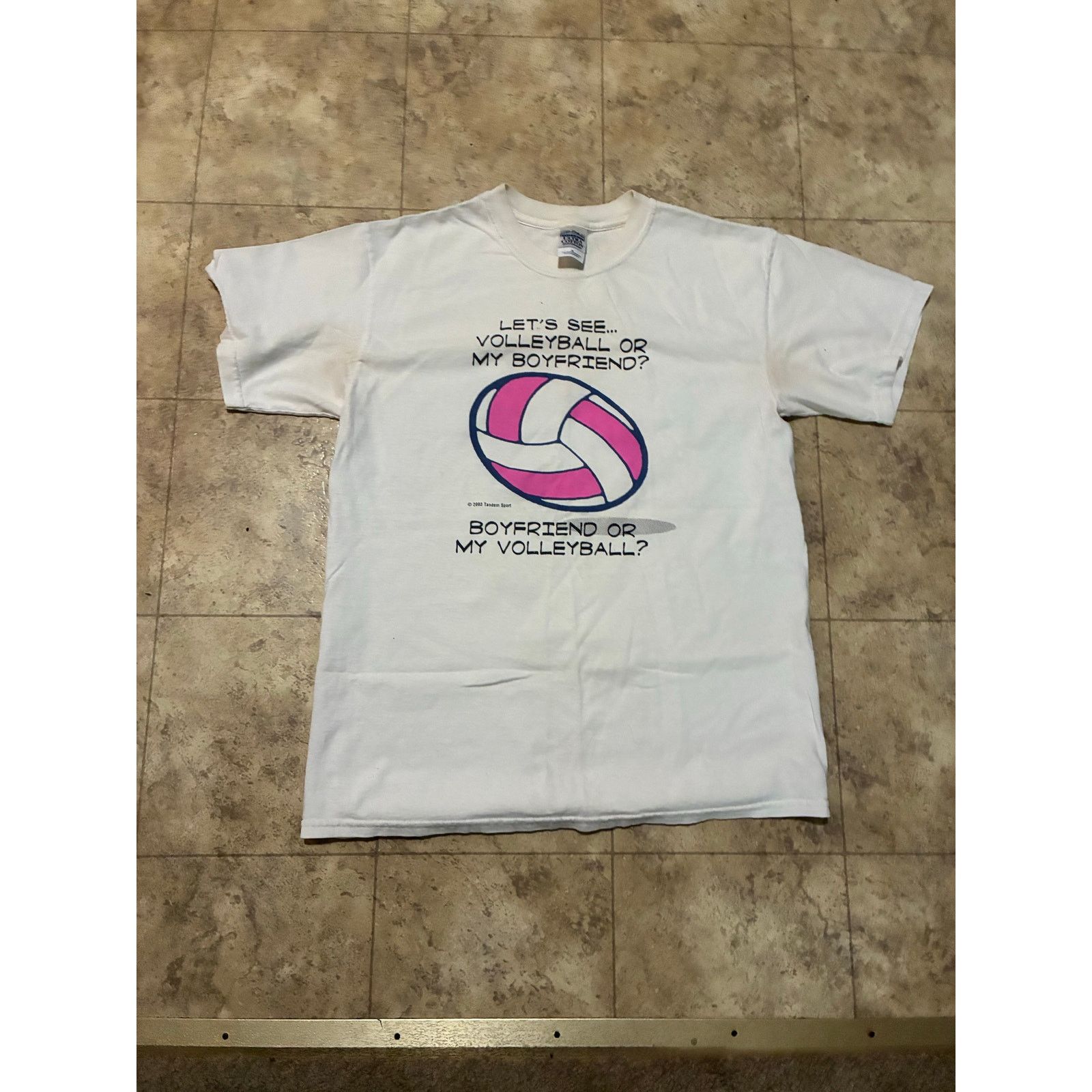Other Vintage Volleyball Boyfriend T-Shirt Medium 2003 White Faded Size M / US 6-8 / IT 42-44 - 3 Thumbnail