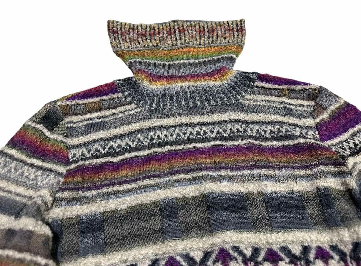Japanese Brand 🔥Rare Vintage M.&Kyoko Fair Isle Knit Sweater Turtleneck Size US S / EU 44-46 / 1 - 4 Thumbnail