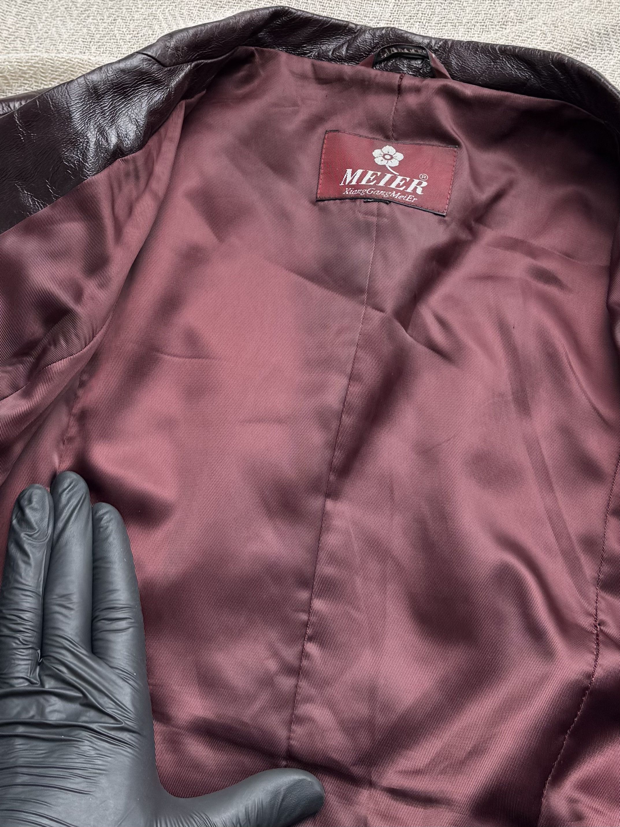 Vintage Vintage Burgundy Leather Jacket Button Front Tailored Size XL / US 12-14 / IT 48-50 - 6 Thumbnail