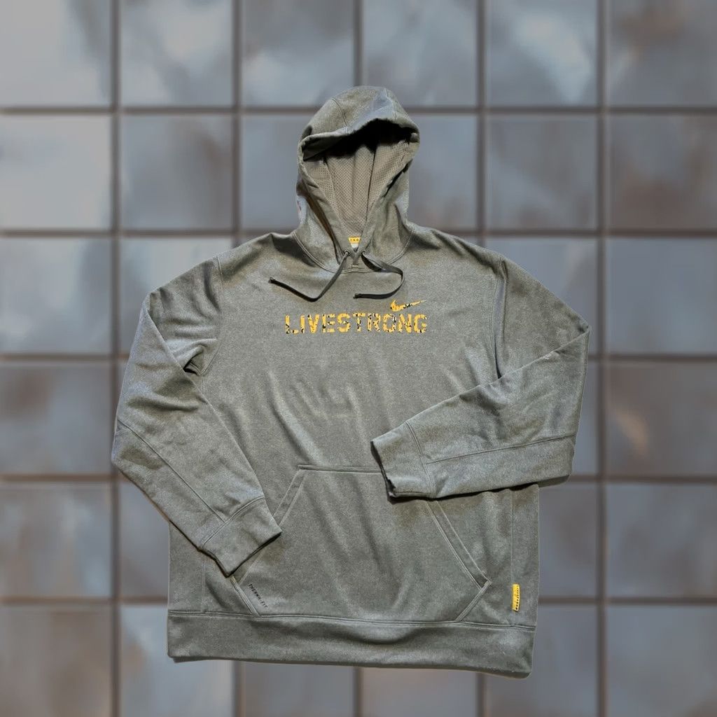 Nike Nike Therma Fit Livestrong Gray Fleece Pullover Hoodie XL Mens Size US XL / EU 56 / 4 - 1 Thumbnail