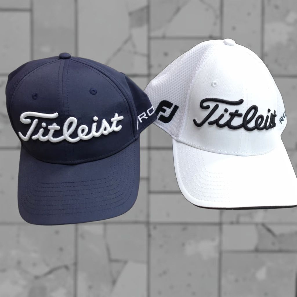 Titleist Titleist Hat Blue White Embroidered Strapback Footjoy Pro V1 Tour Performance Size ONE SIZE - 1 Thumbnail