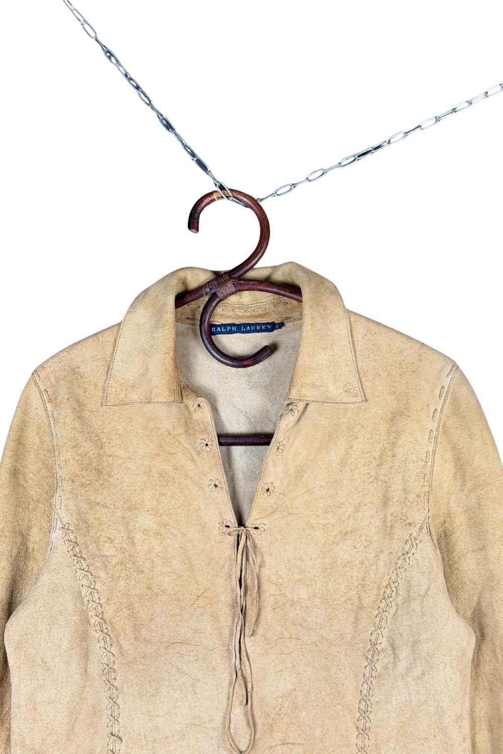 Polo Ralph Lauren Ralph Lauren Suede Lace-Up Western Blouse Size S / US 4 / IT 40 - 3 Thumbnail