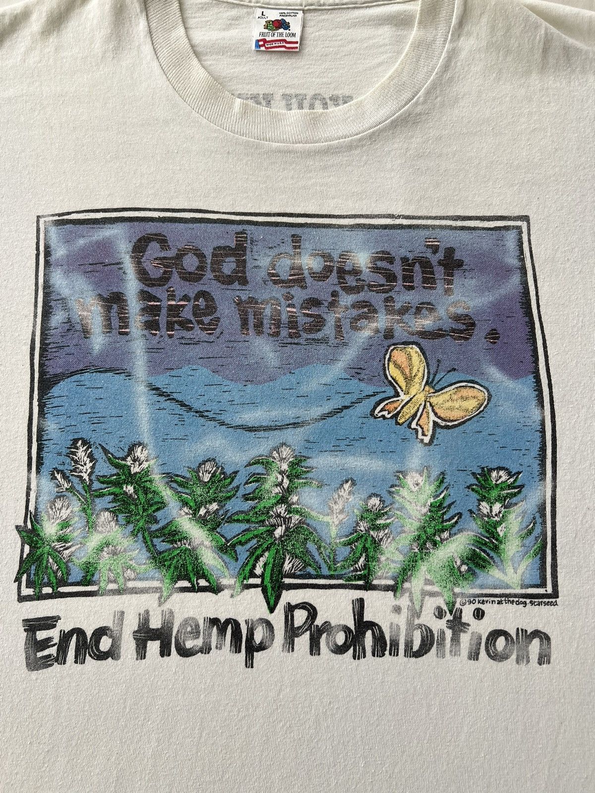Vintage Vintage 90s Cannabis Weed Marijuana End Hemp Prohibition Tee Size US L / EU 52-54 / 3 - 4 Thumbnail