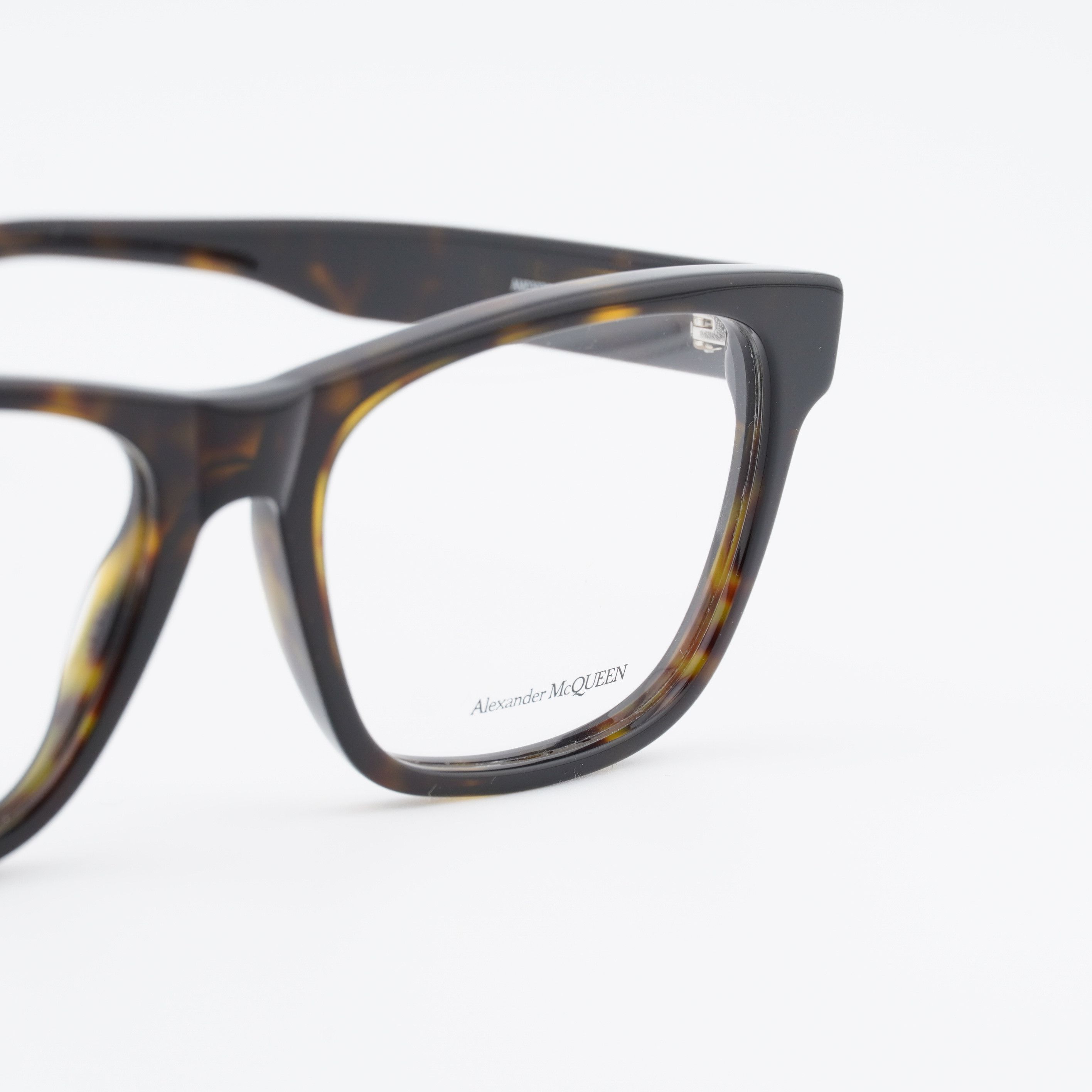 Alexander McQueen Alexander McQueen AM0307O 002 Eyeglasses Havana 55mm Square Size ONE SIZE - 2 Thumbnail
