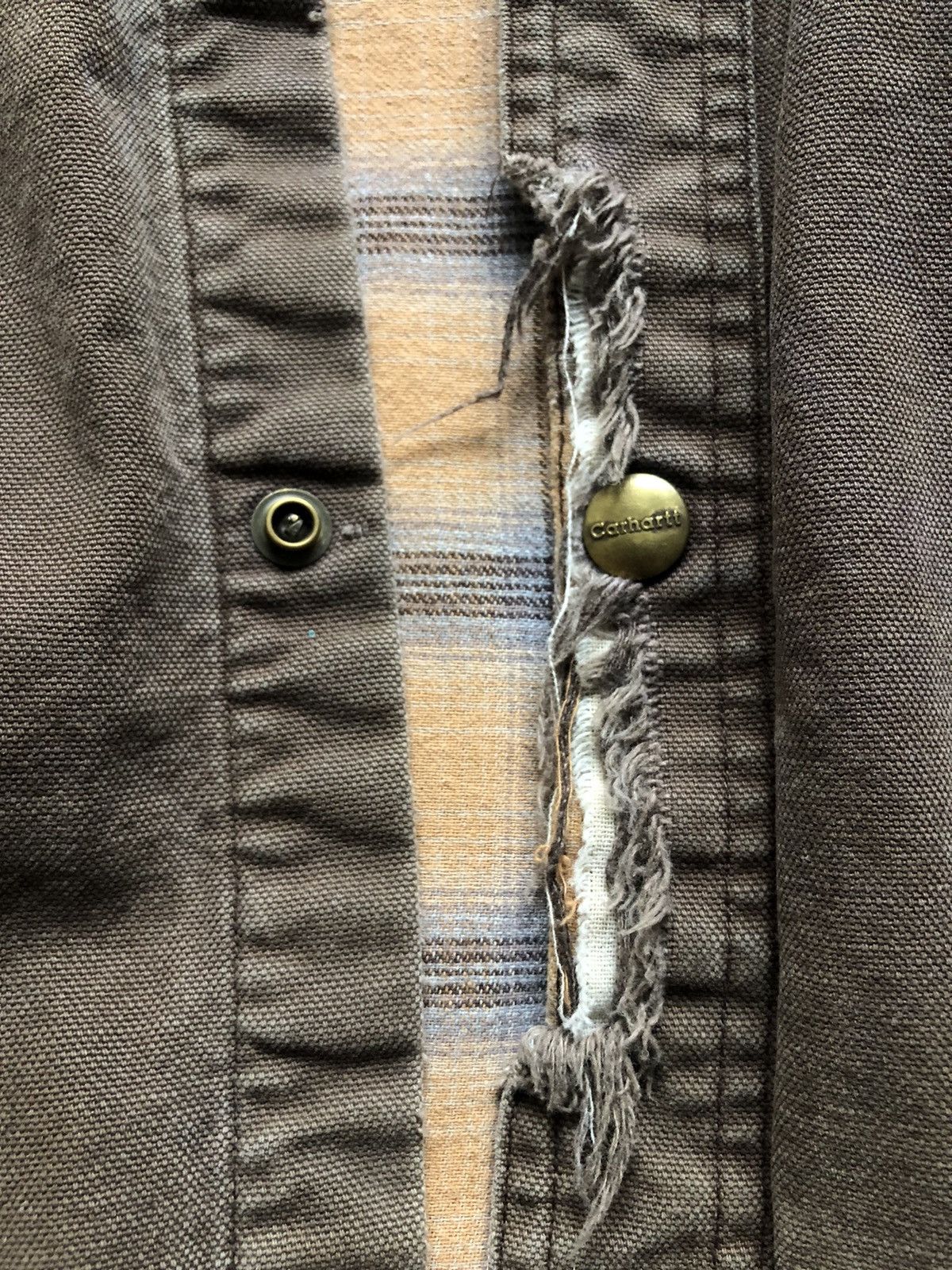 Carhartt × Vintage Vintage Carhartt S296 DKB Flannel-Lined Canvas Shirt-Jacket Size US XL / EU 56 / 4 - 4 Thumbnail